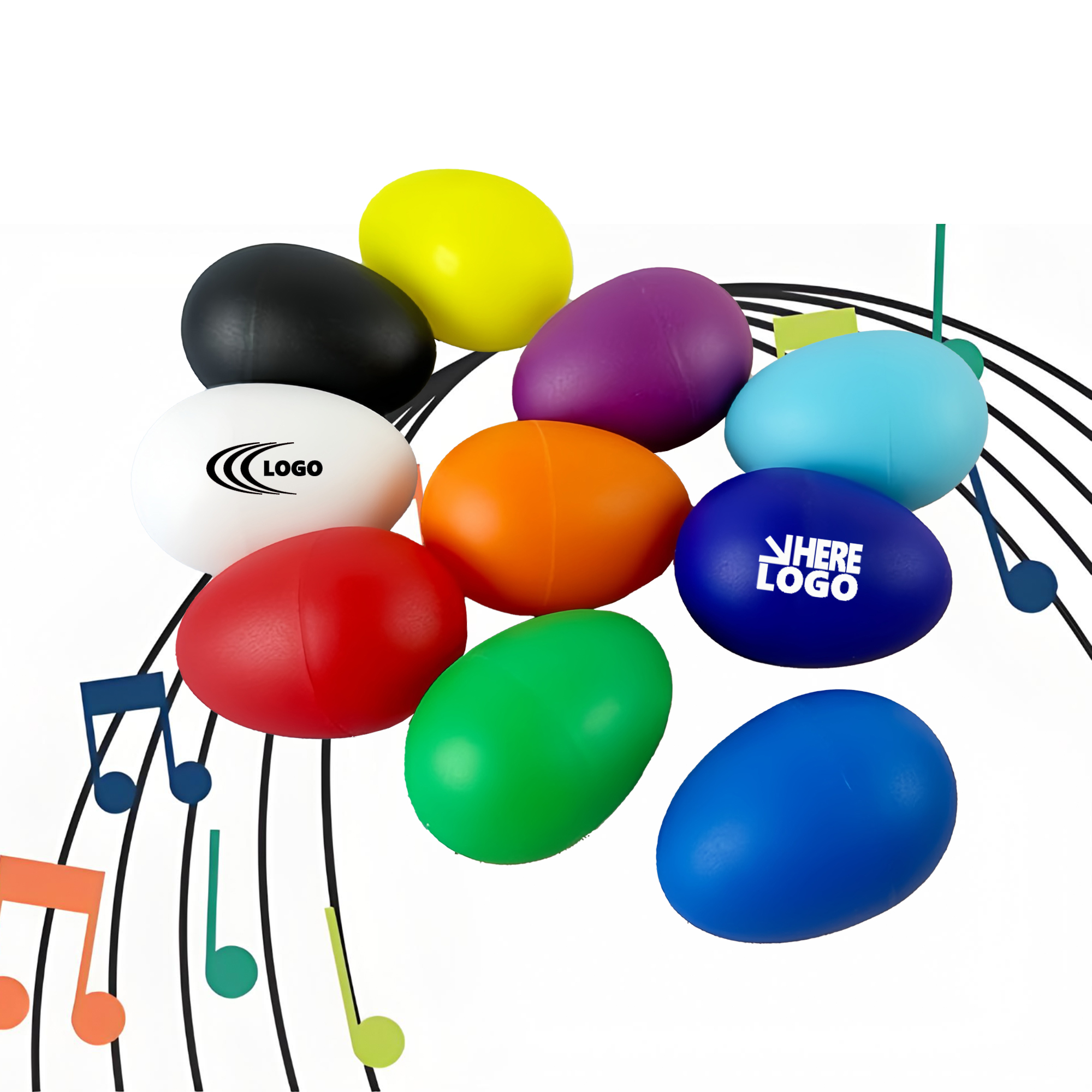 Colorful Plastic Shaker Eggs for Music Play 1