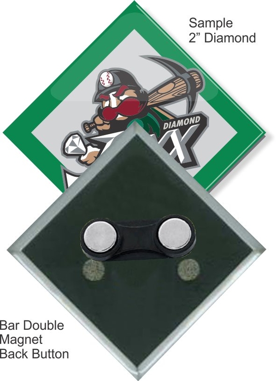 Bar Double Magnet 2 Inch Diamond Button 2