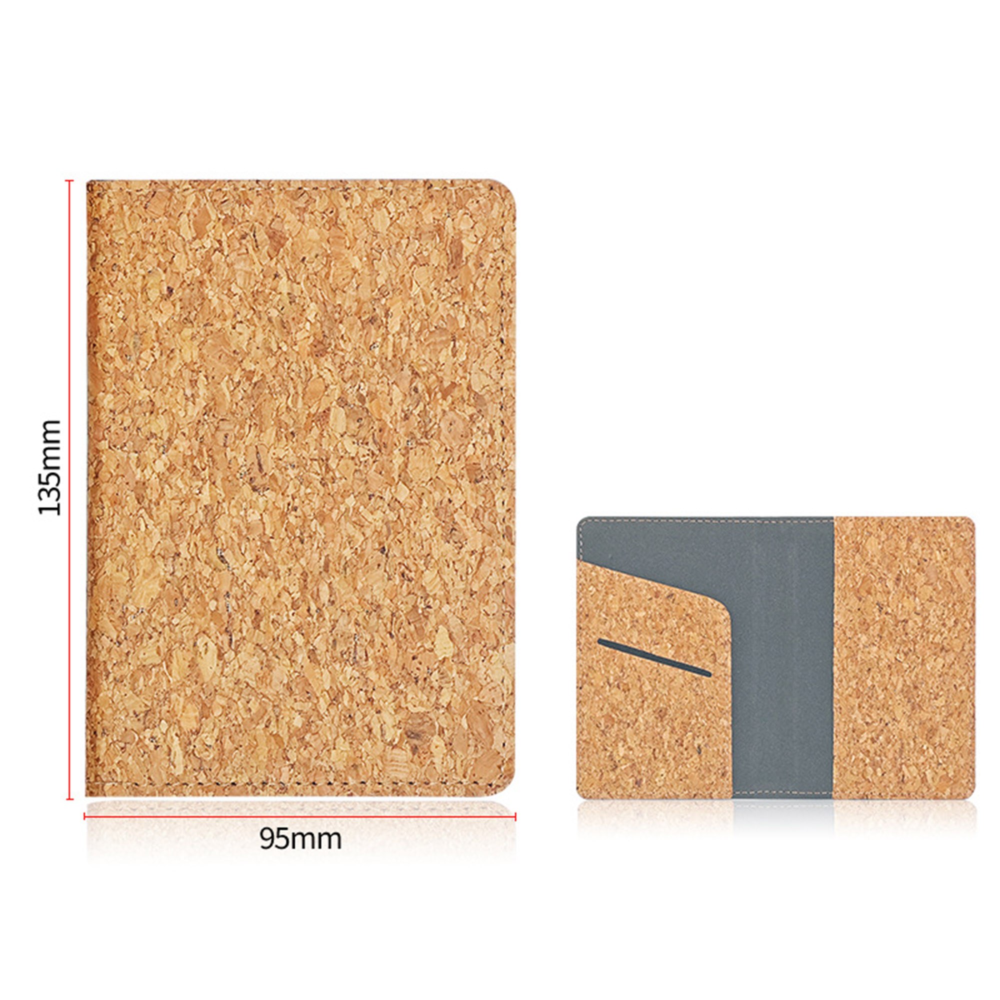 Soft Cork Vegan Leather Passport Holder 2
