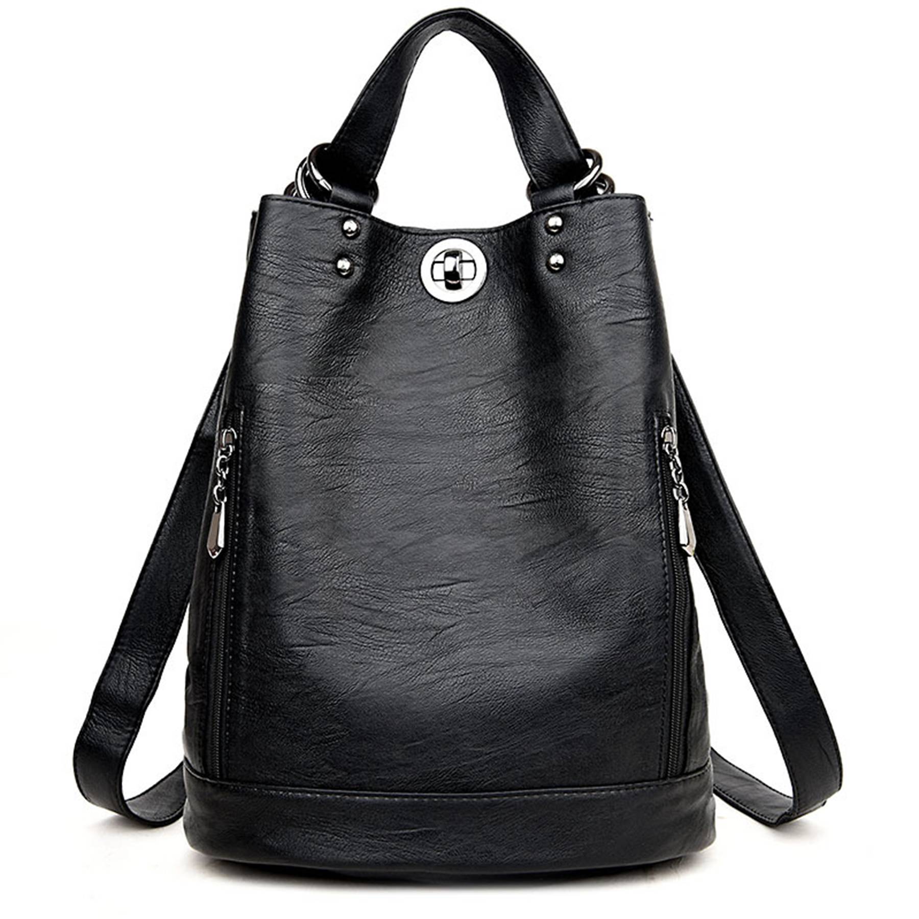 Pu high-capacity Bucket Backpack Women 6