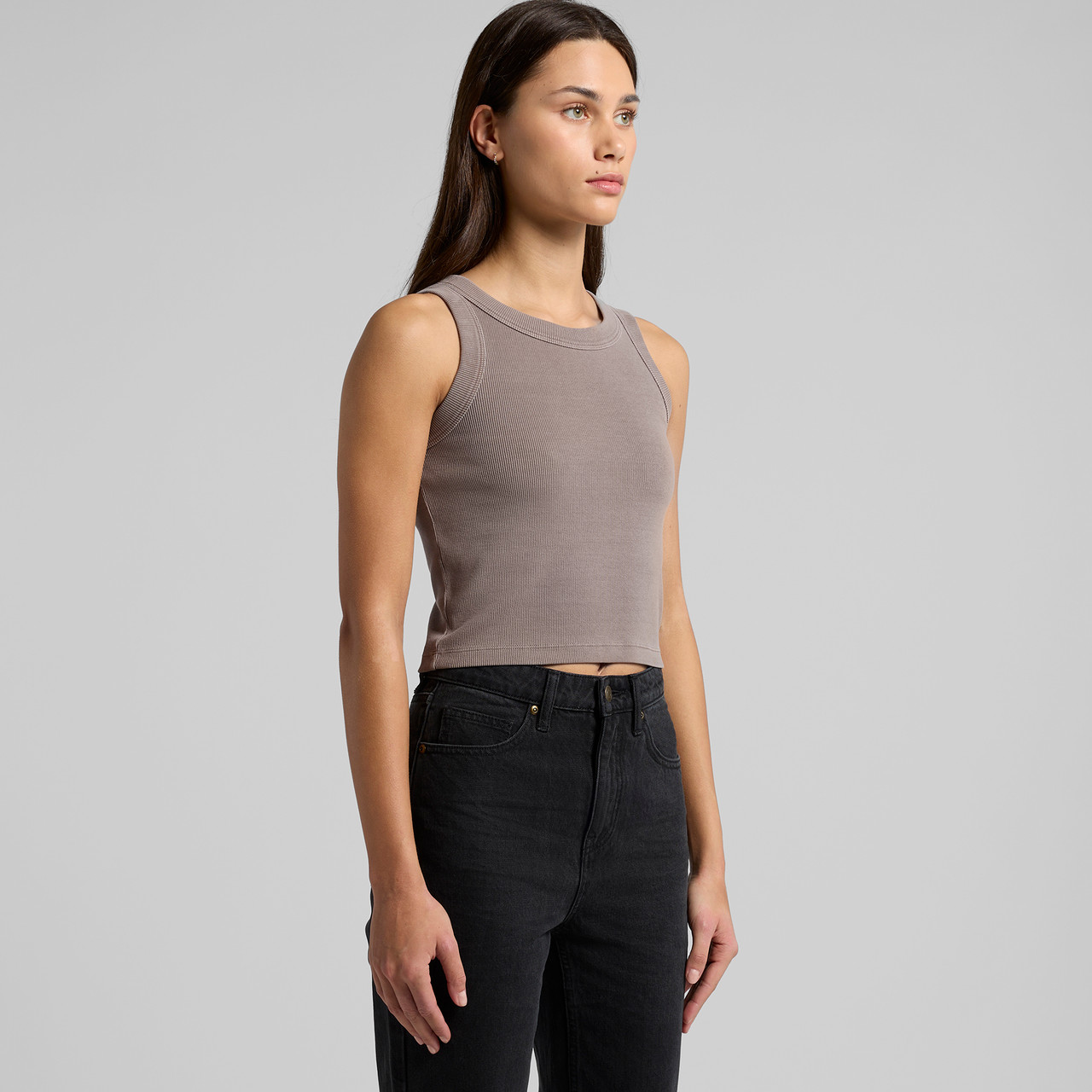 Wo's Faded Organic Rib Crop Tank | 4035 7