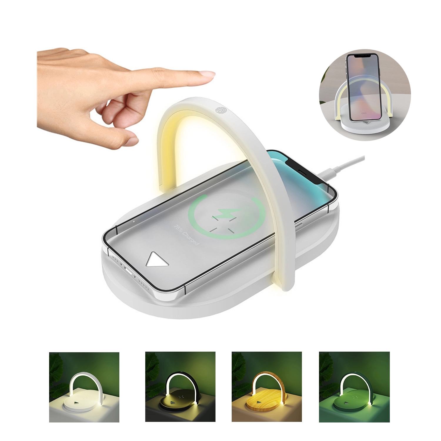 Led Night Light Wireless Charger Touch Lamp 3