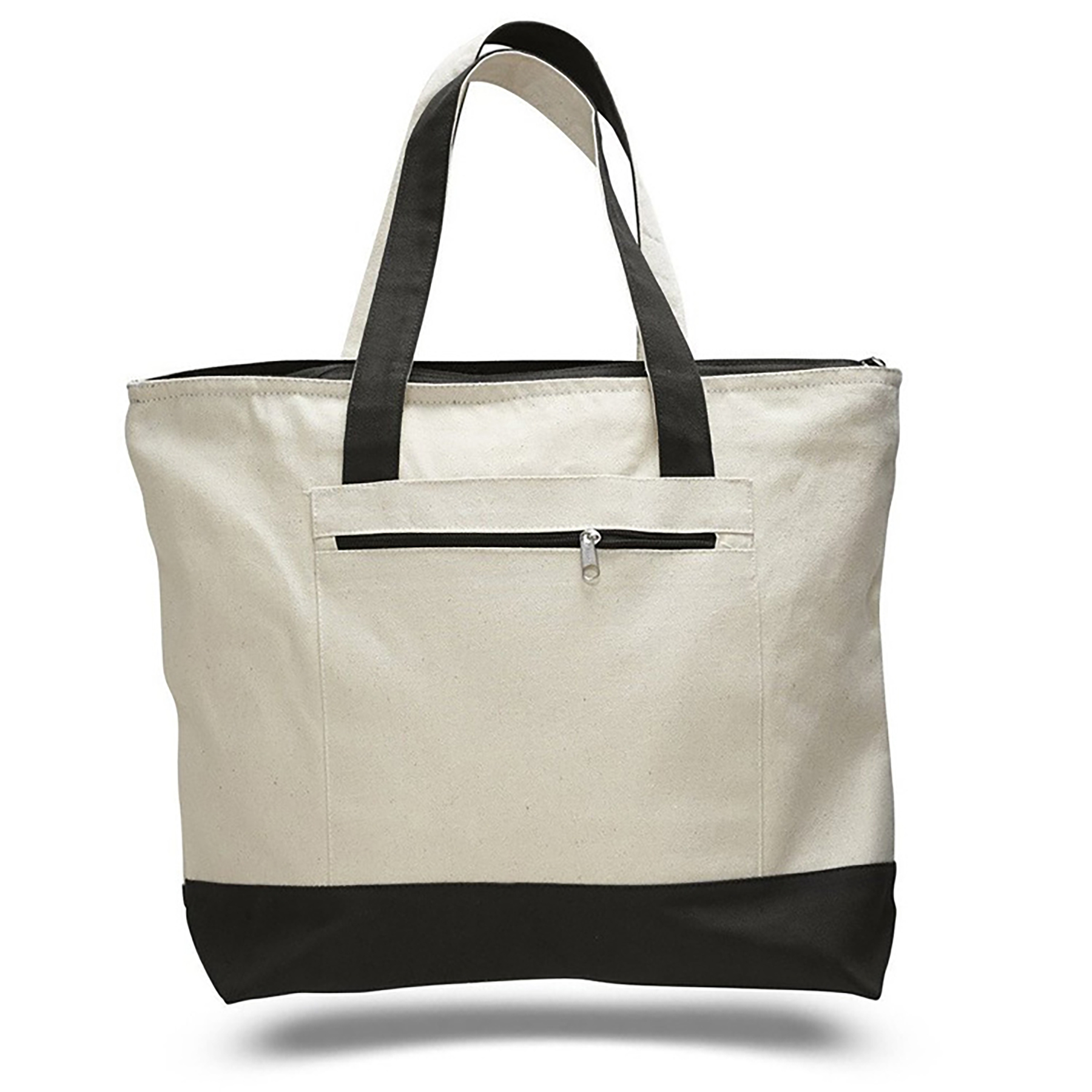 Zipper Sturdy Canvas Tote Bags for Beach/Work/ Travel/ Shopping 6