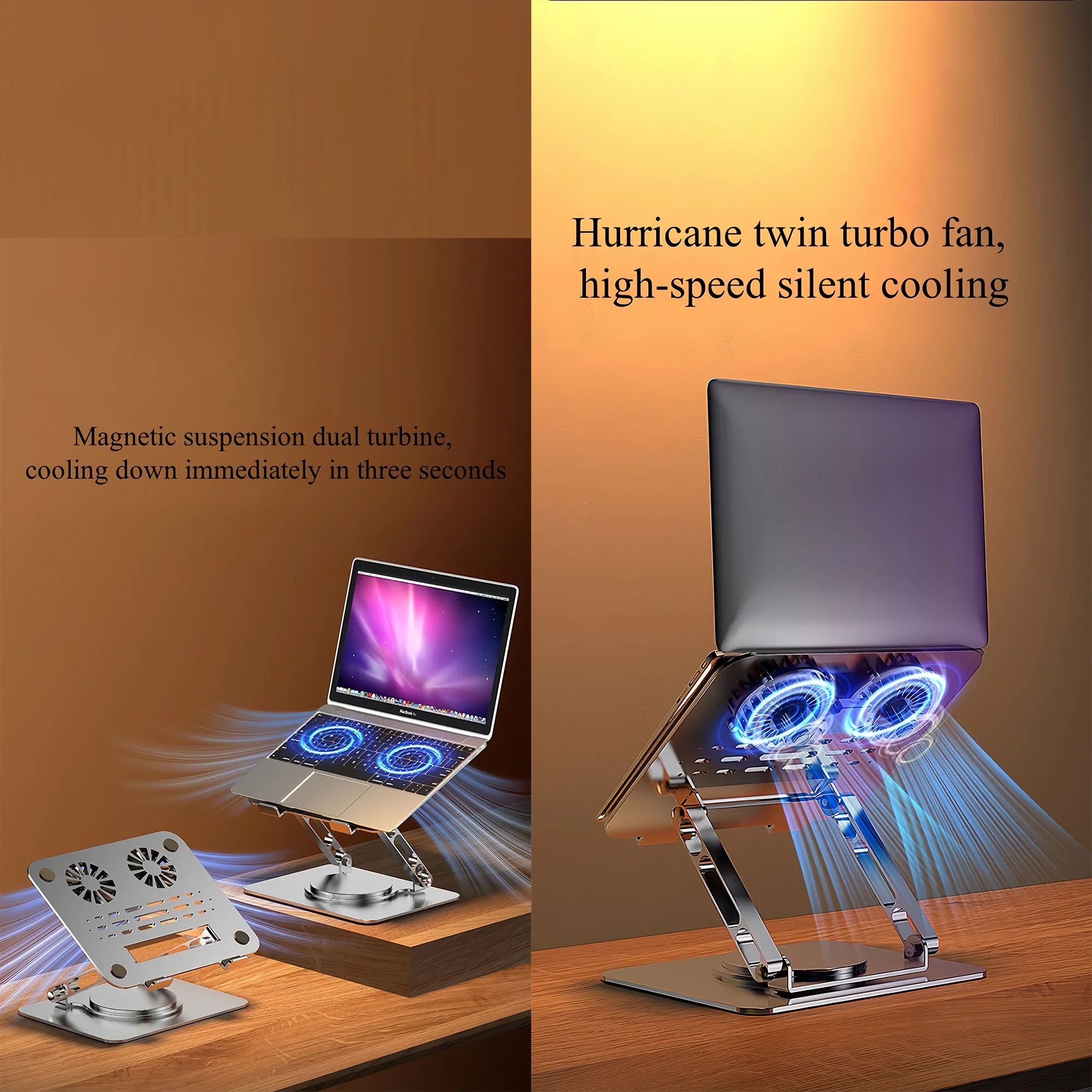 Maglev Dual Turbo Laptop Stand With Cooling Base 9