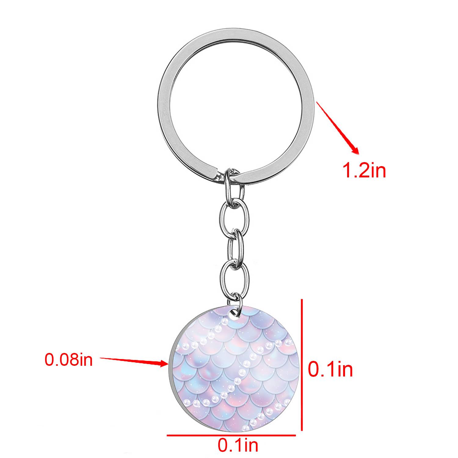 Stainless Steel Rainbow Fish Scale Keychain For Bags 3