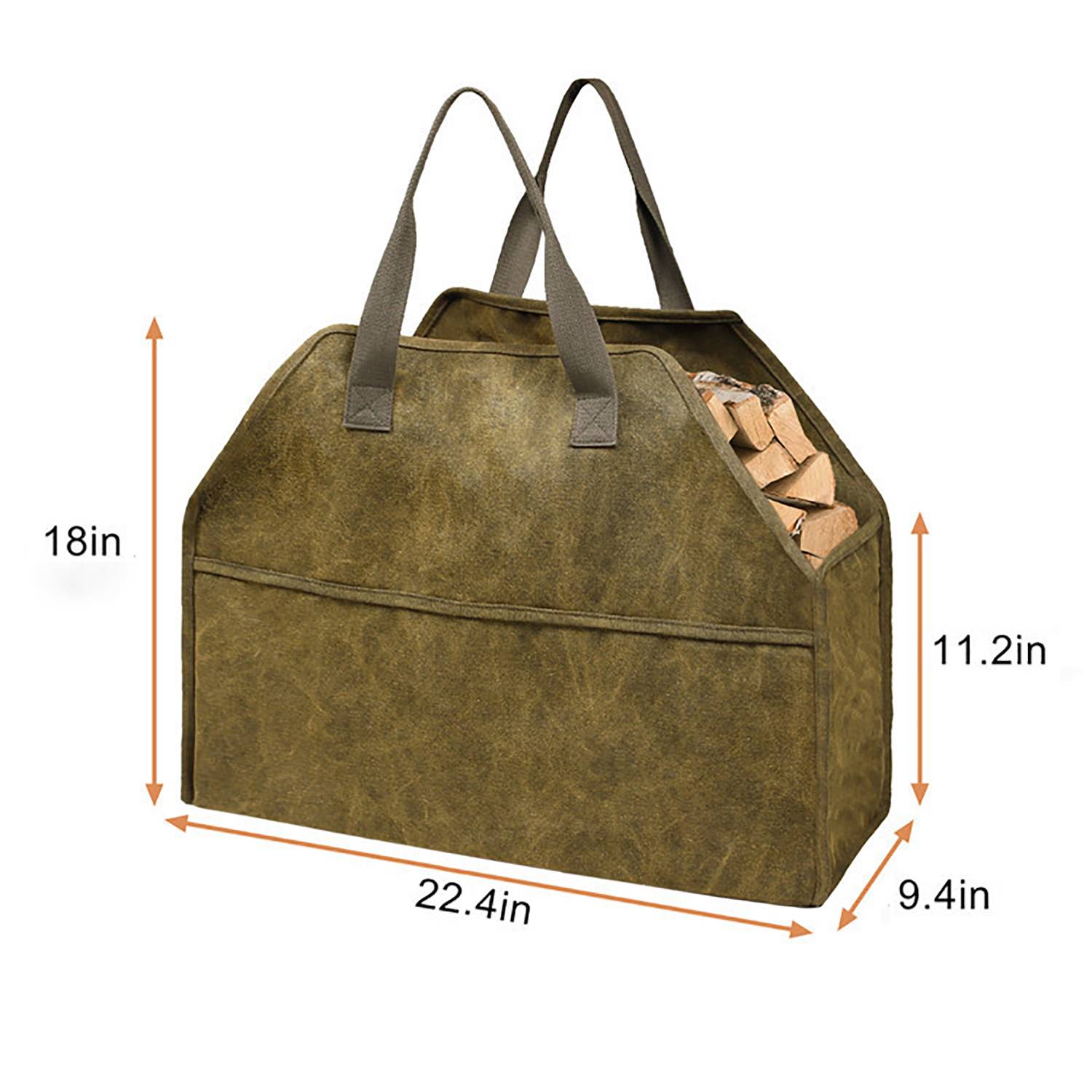 Canvas Firewood Log Carrier Storage Bag with Handles 2