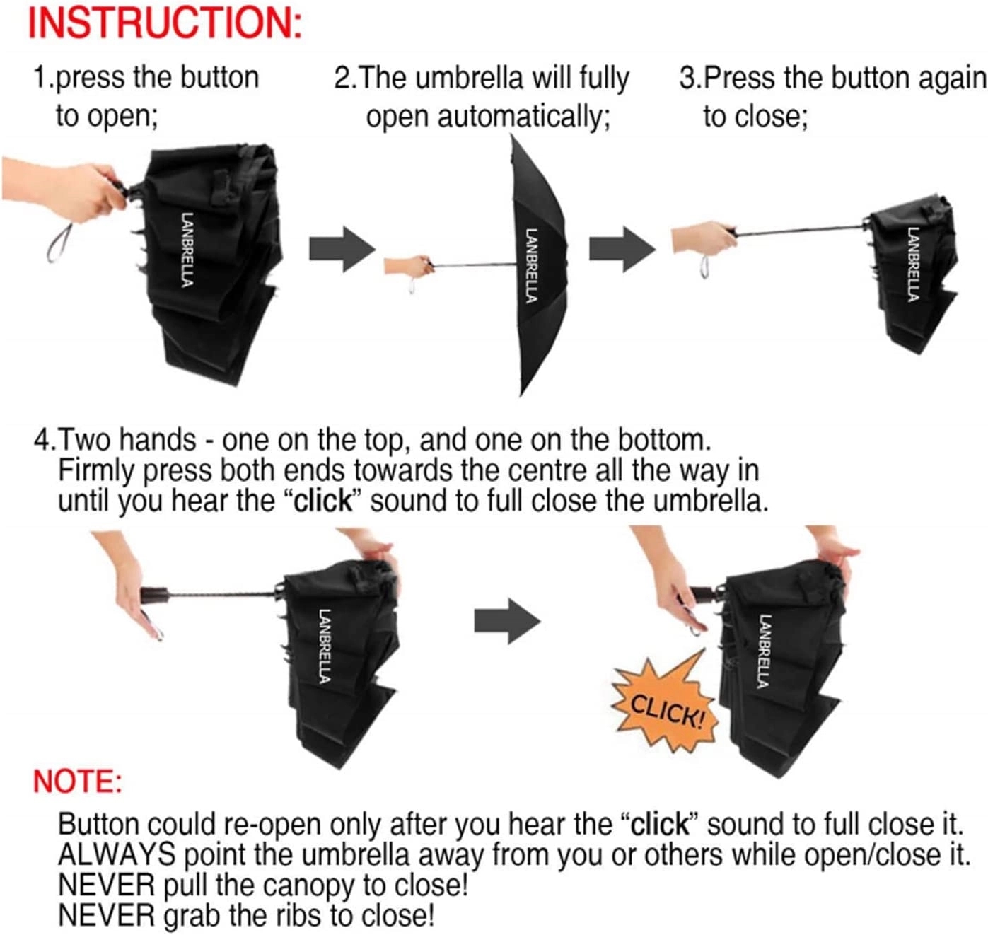 Automatic Compact Folding Reverse Umbrella 2