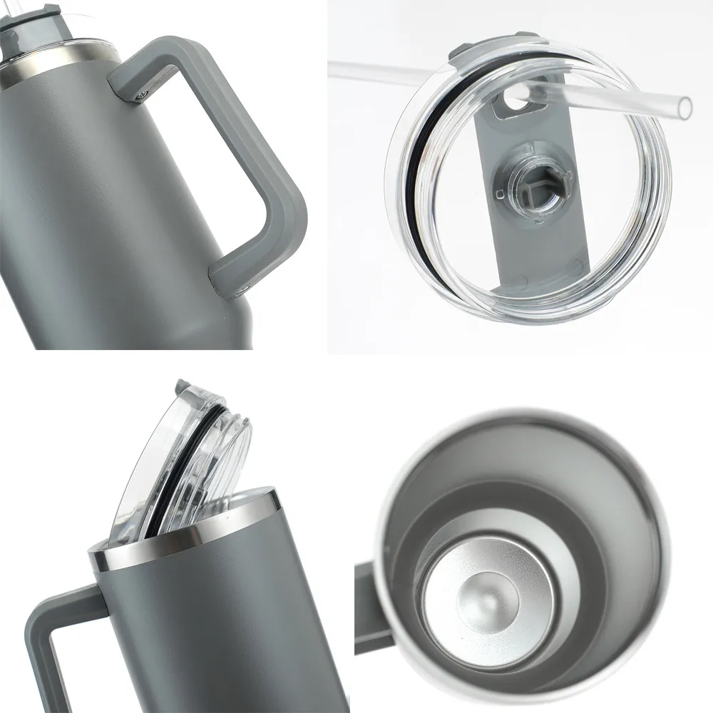 40 oz Tumbler With Handle and Straw Lid Insulated 4