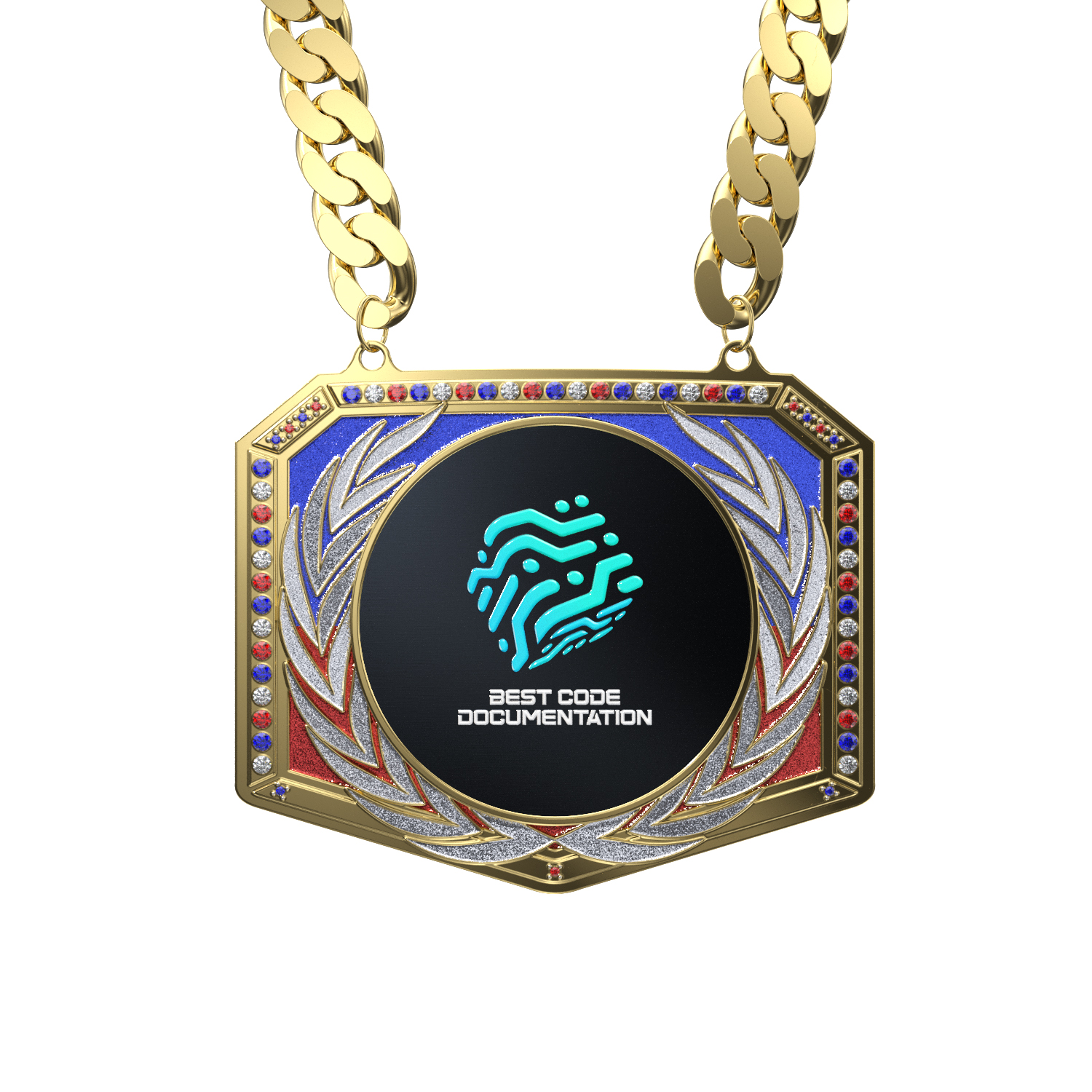 Express Vibraprint® Patriotic Champ Chain w/ Chain 20