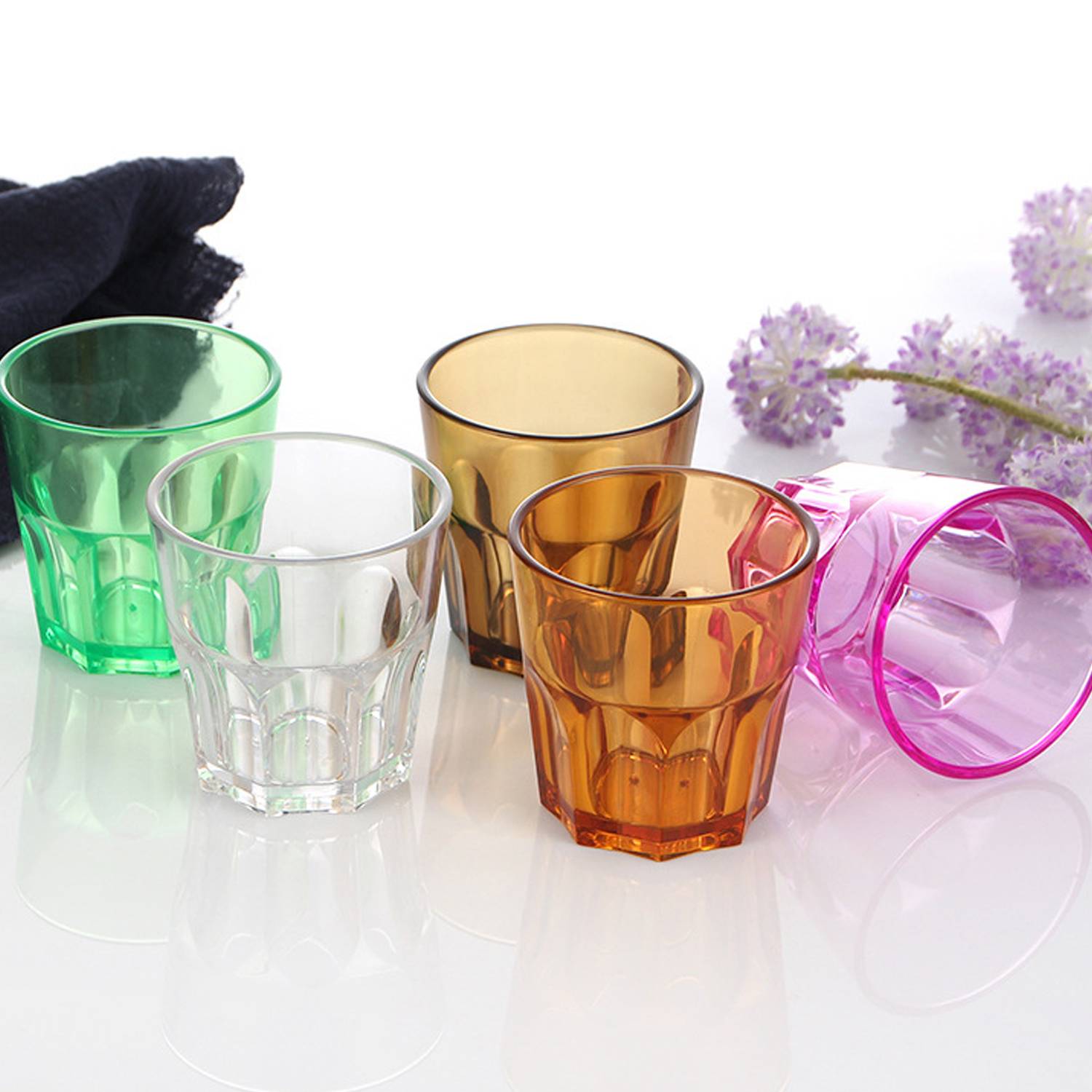 13.5oz Bar KTV Restaurant Plastic Acrylic Octagonal Cup 4