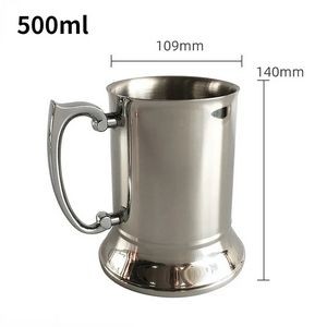 18 OZ Double Walled Stainless Steel Beer Stein 4