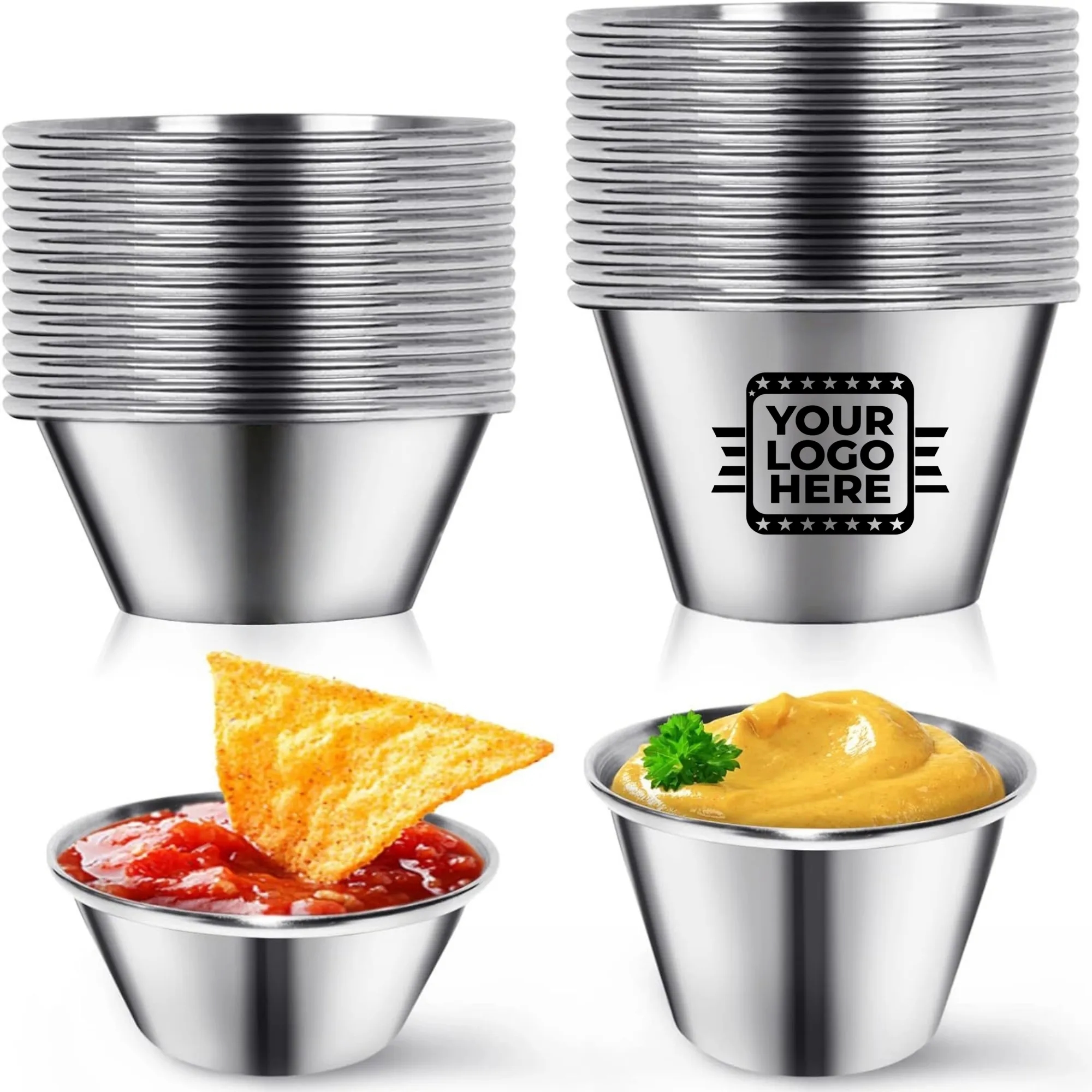 Stainless Steel Condiment Cup 1.5 oz 2.5 oz 3