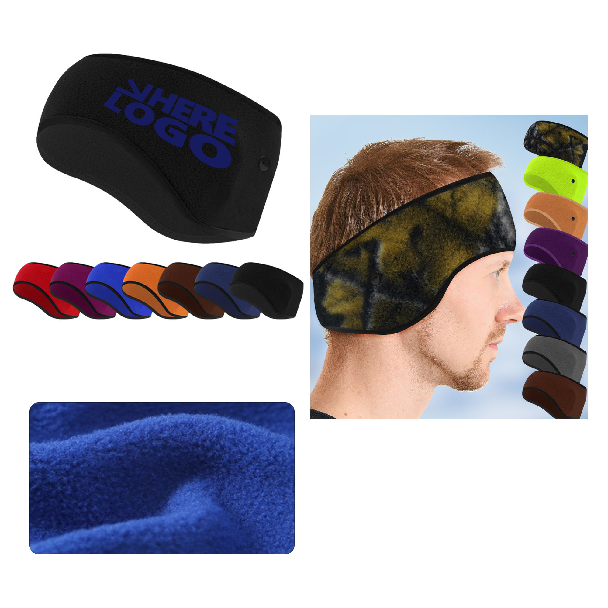 MOQ50 Thickened Fleece Riding Headband 4