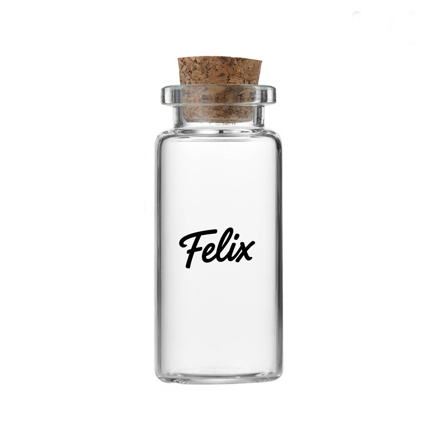0.4oz Clear Borosilicate Glass Tube Bottle w/ Wood Stopper 1