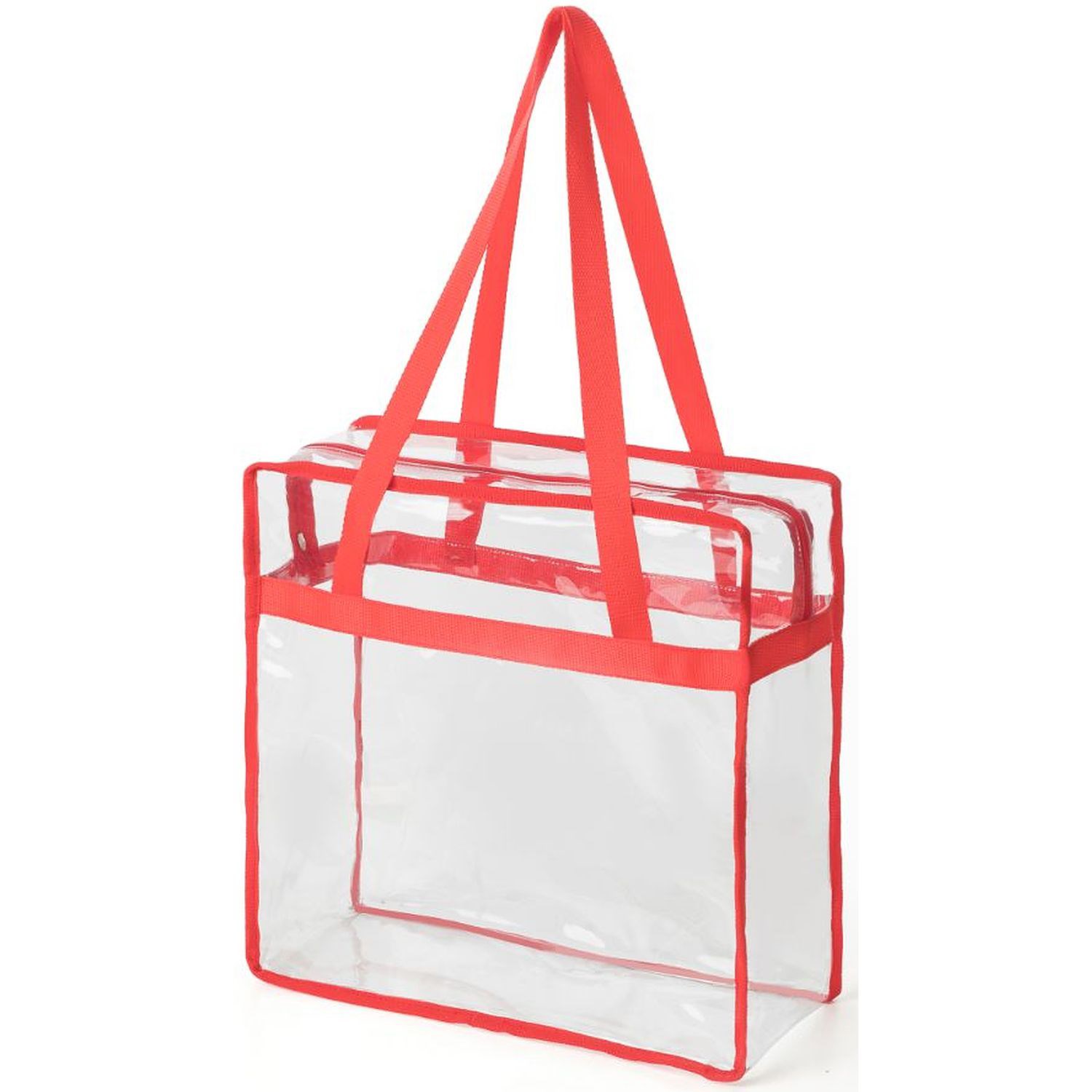Contrast Binding Clear PVC Transparent Tote Bag 2