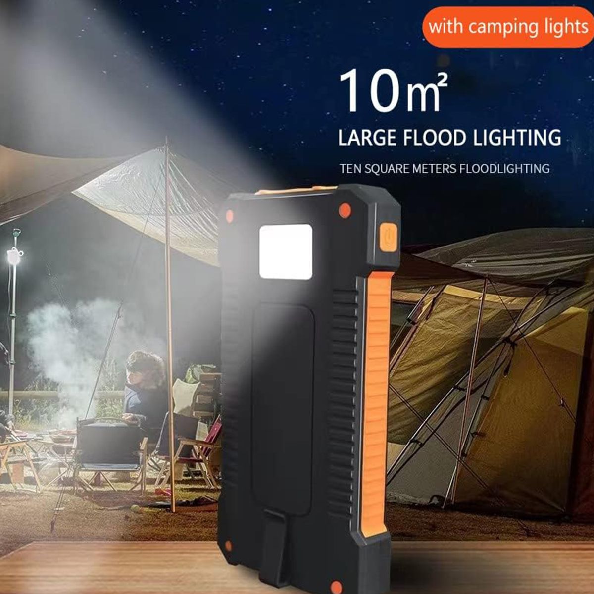 8000mAh Solar Phone Charger /Power Bank with Flash Light 5