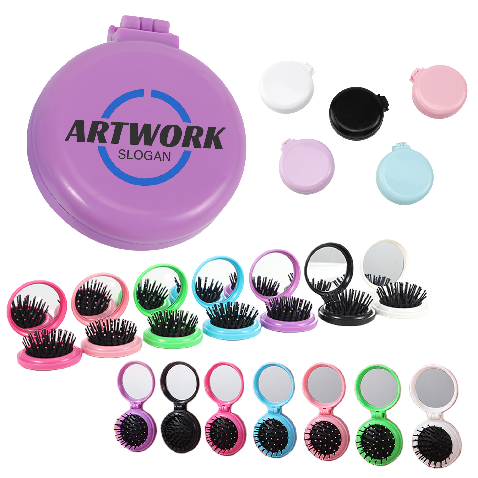 Folding Hair Brush with Mirror 5