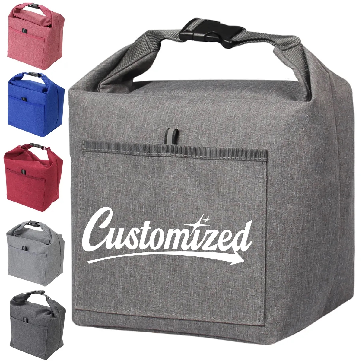Reusable Insulated Tote Lunch Bag with Buckle Closure Cooler 8