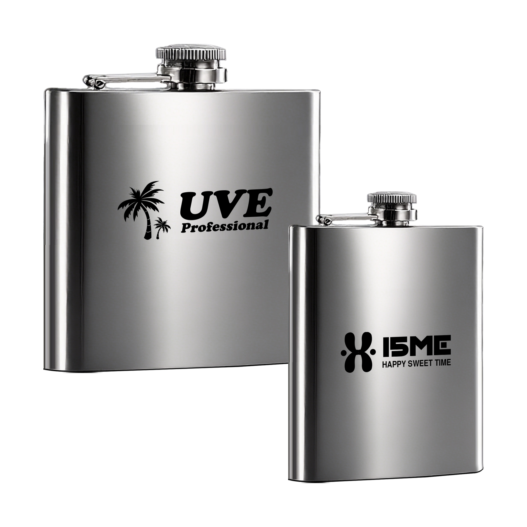 8OZ Stainless Steel Hip Flask, custom water bottle with logo imprint 2