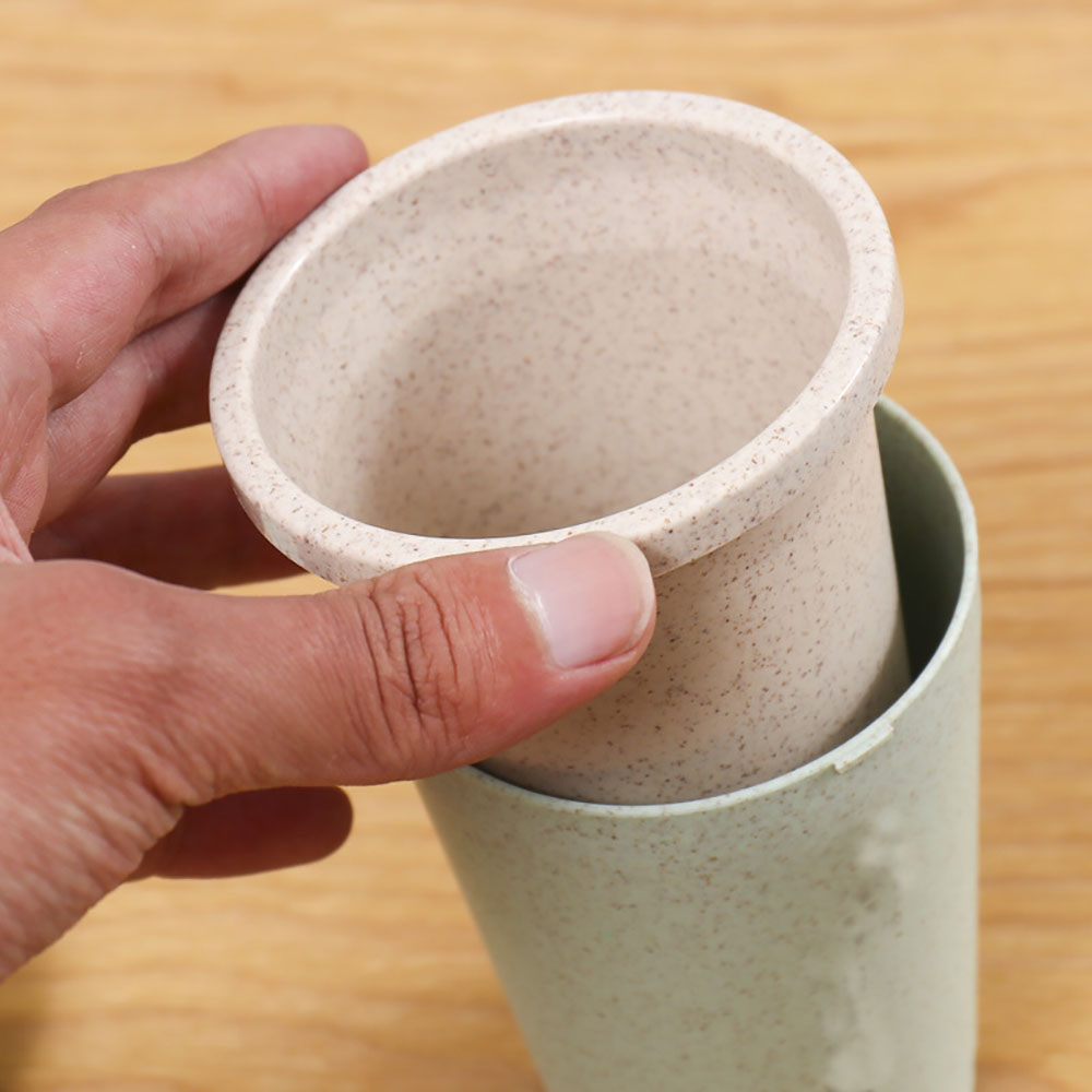 Double Layer Wheat Straw Coffee Cup 9.5oz 3