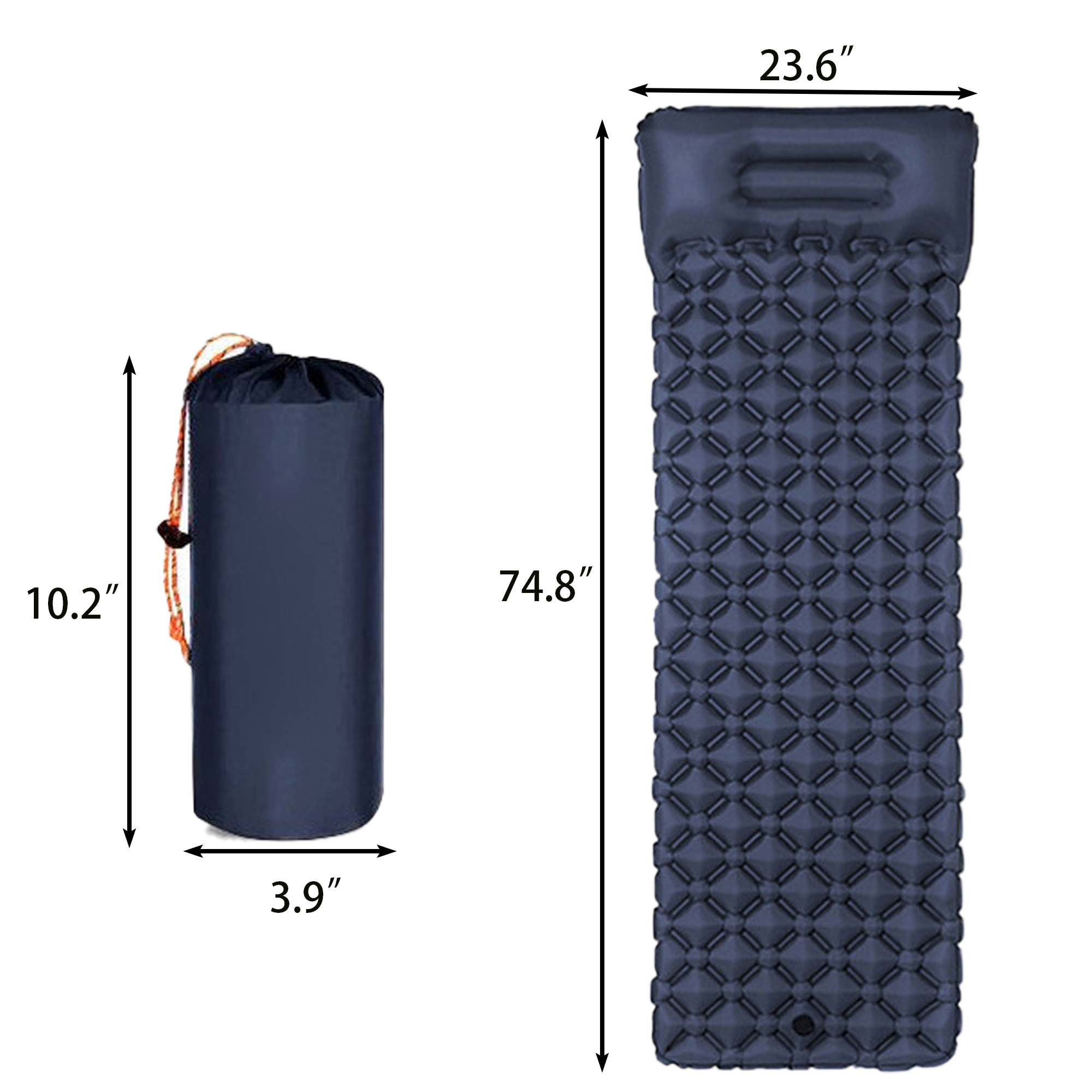 MOQ10 Sleeping Pad Ultralight Inflatable Camping Mat Built-in Pump 4