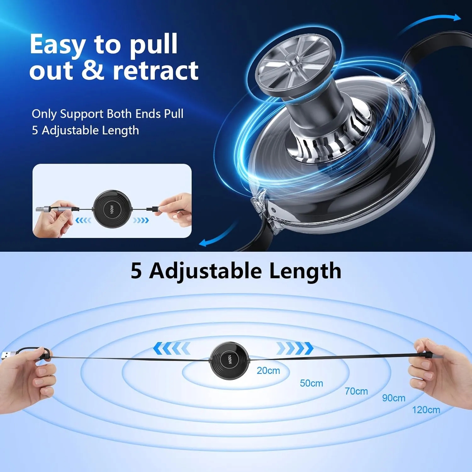 3 in 1 Retractable Charger Cable 6