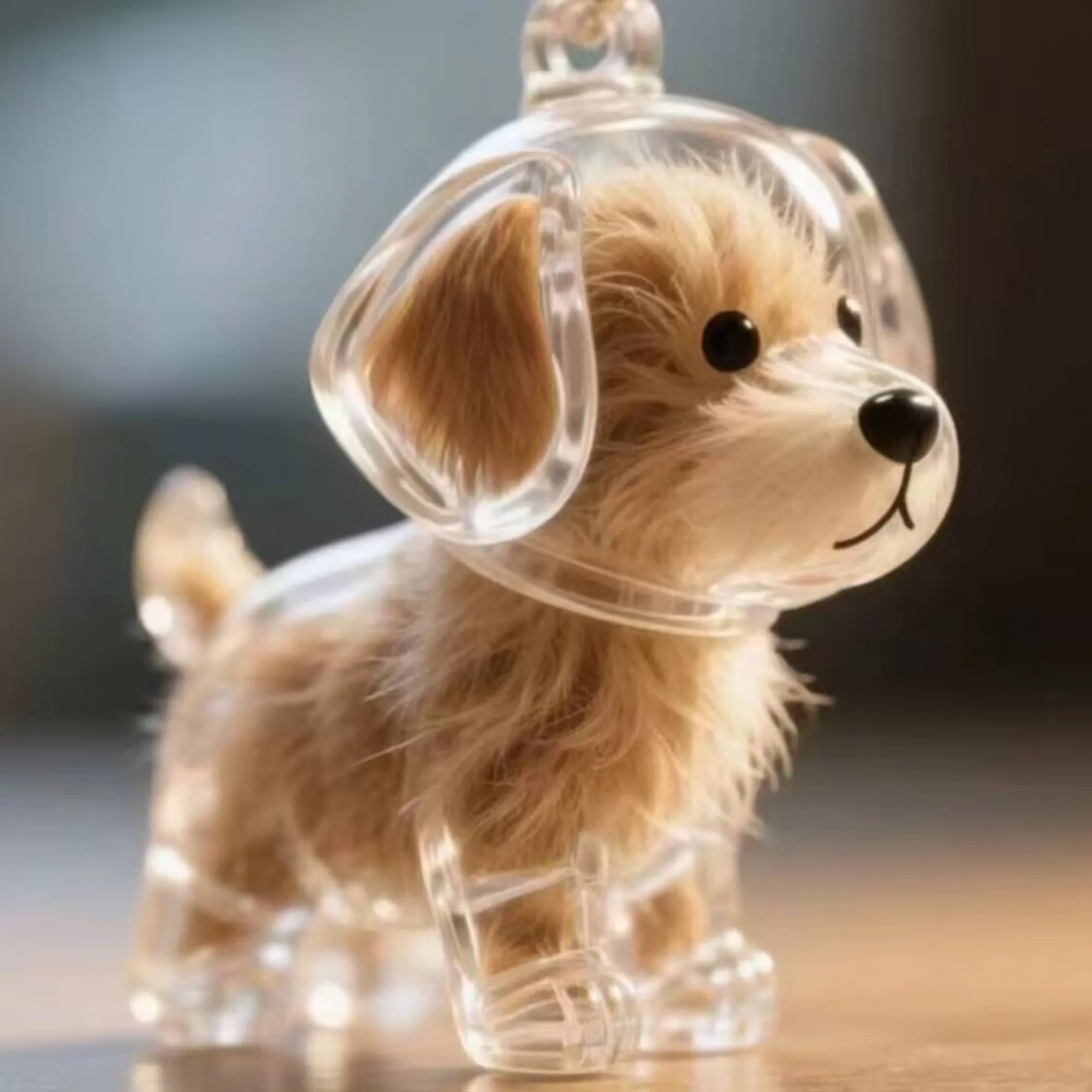 Pet Hair Storage Case Keychain, Clear Case, Promotional Gift 1