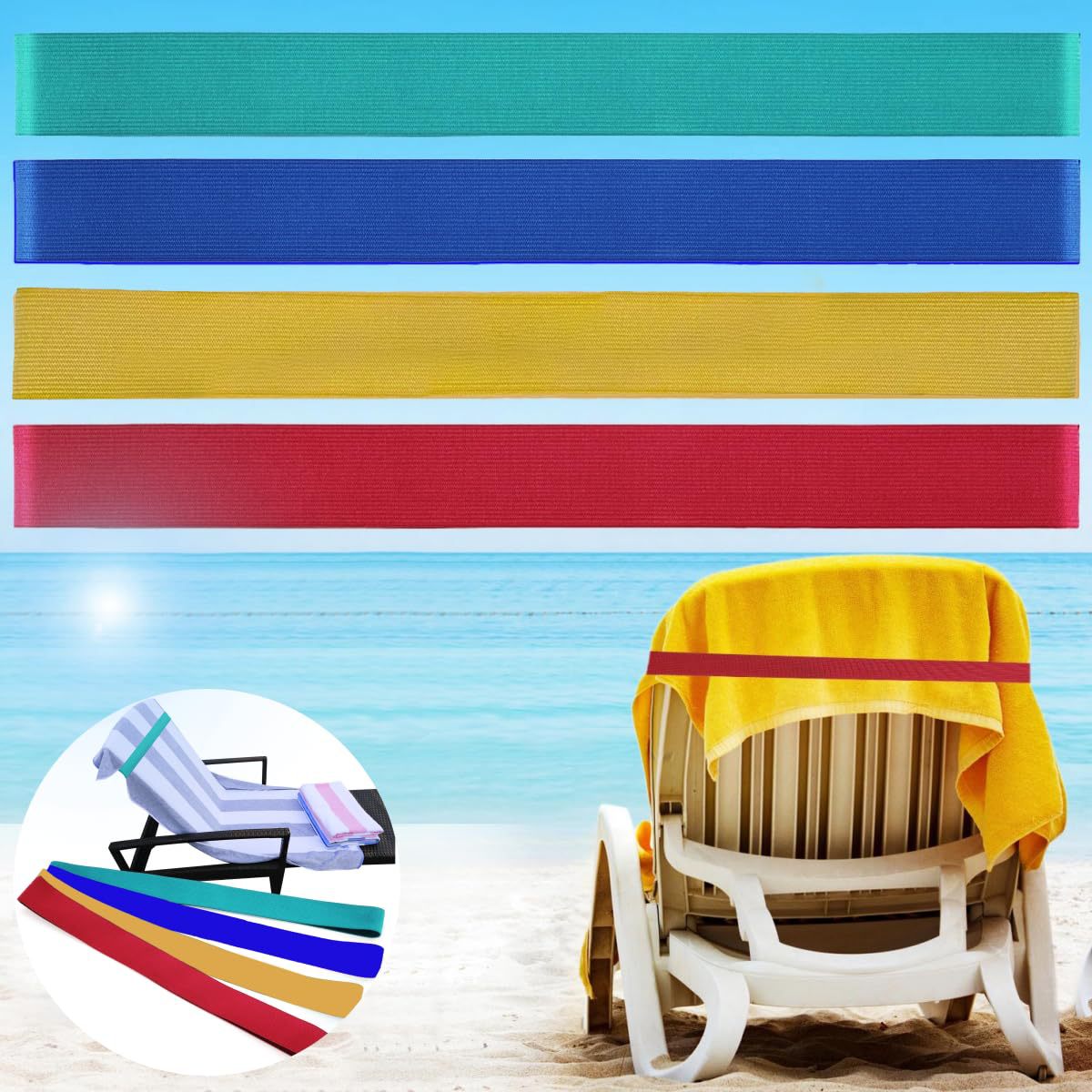 Stretchable Silicone Towel Band for Beach Chairs 2
