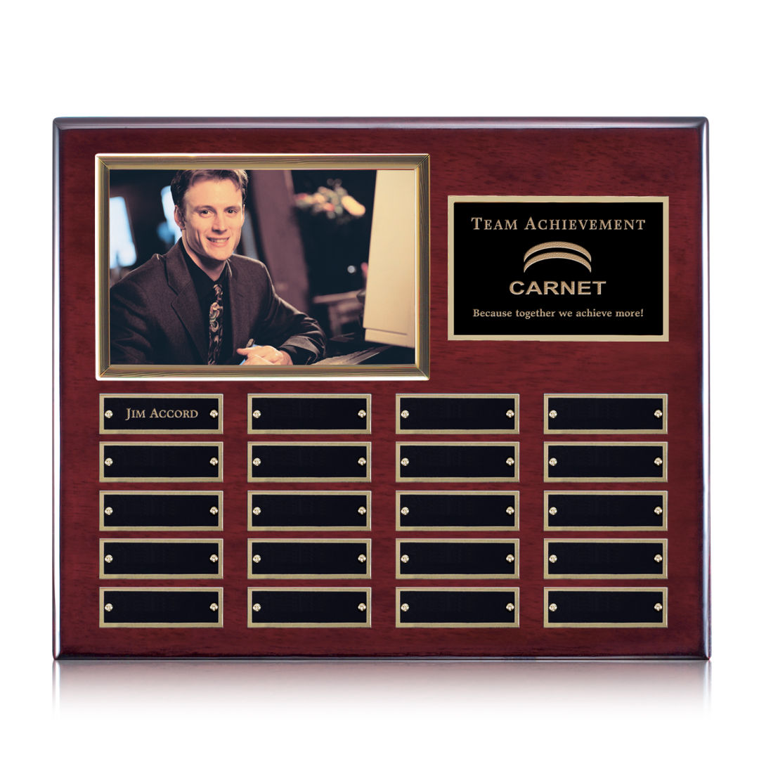 Photo (Horiz) P/Plaque - Rosewood/Gold 4