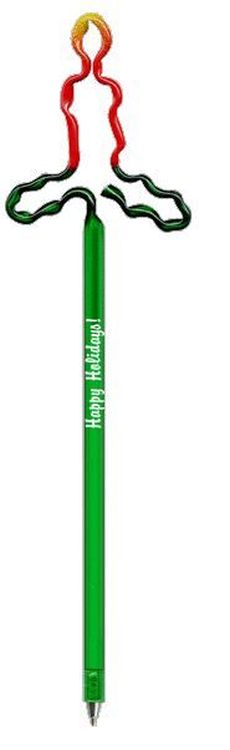 Candle With Holly Multi-Color Inkbend Standard, Bent Pen