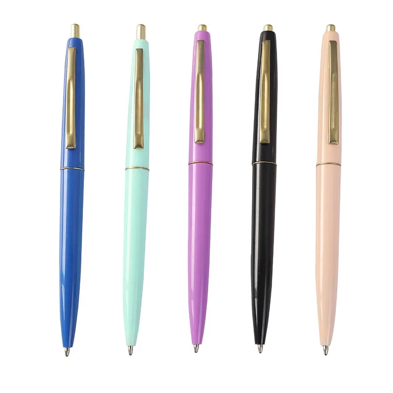 Plastic Click Silver Ballpoint Pens 12