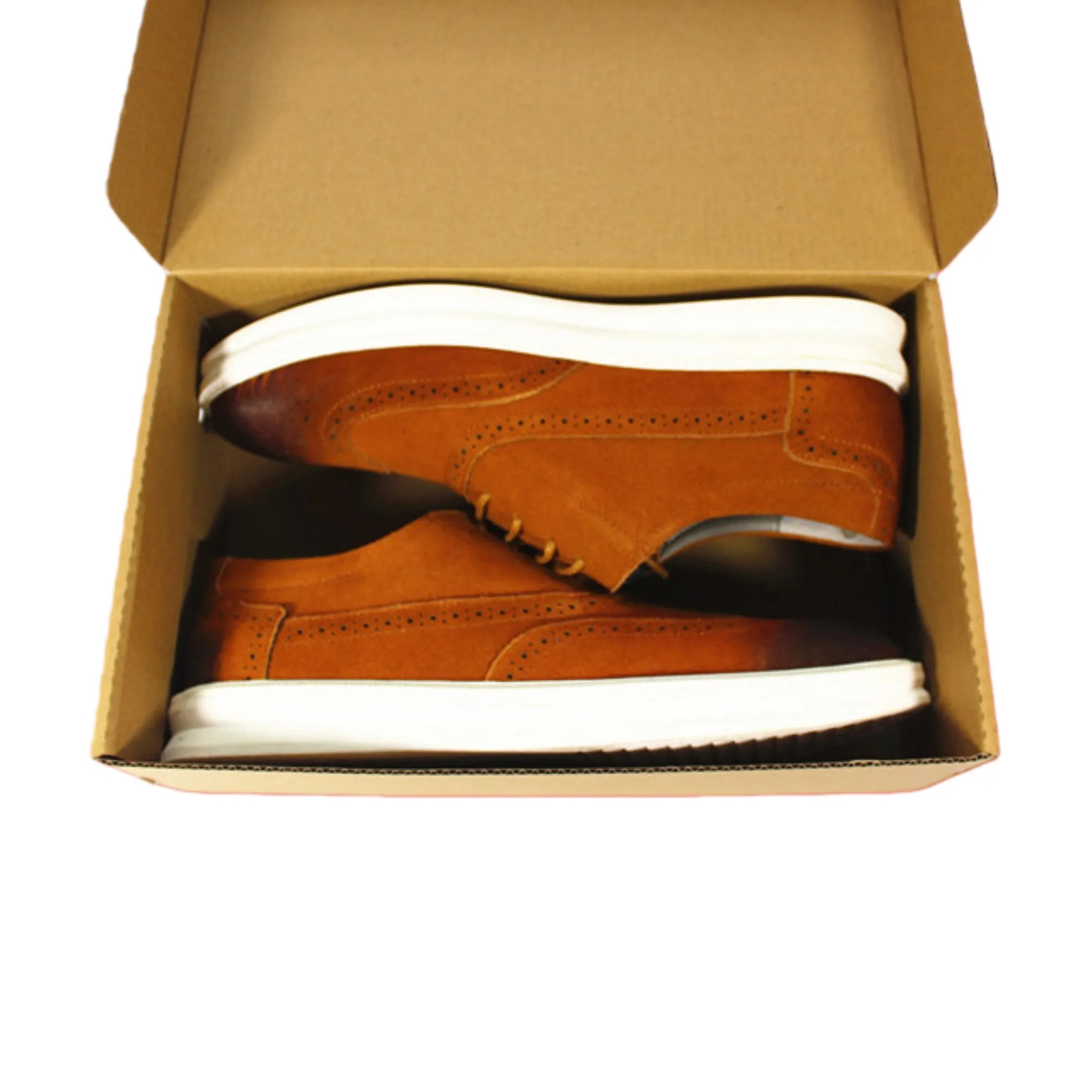 Folding Kraft Paper Shoe Storage Box with Flip Lid 2