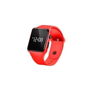 Sports Watch With Red Digital Square Dial Adjustable Band Detachable Design 37