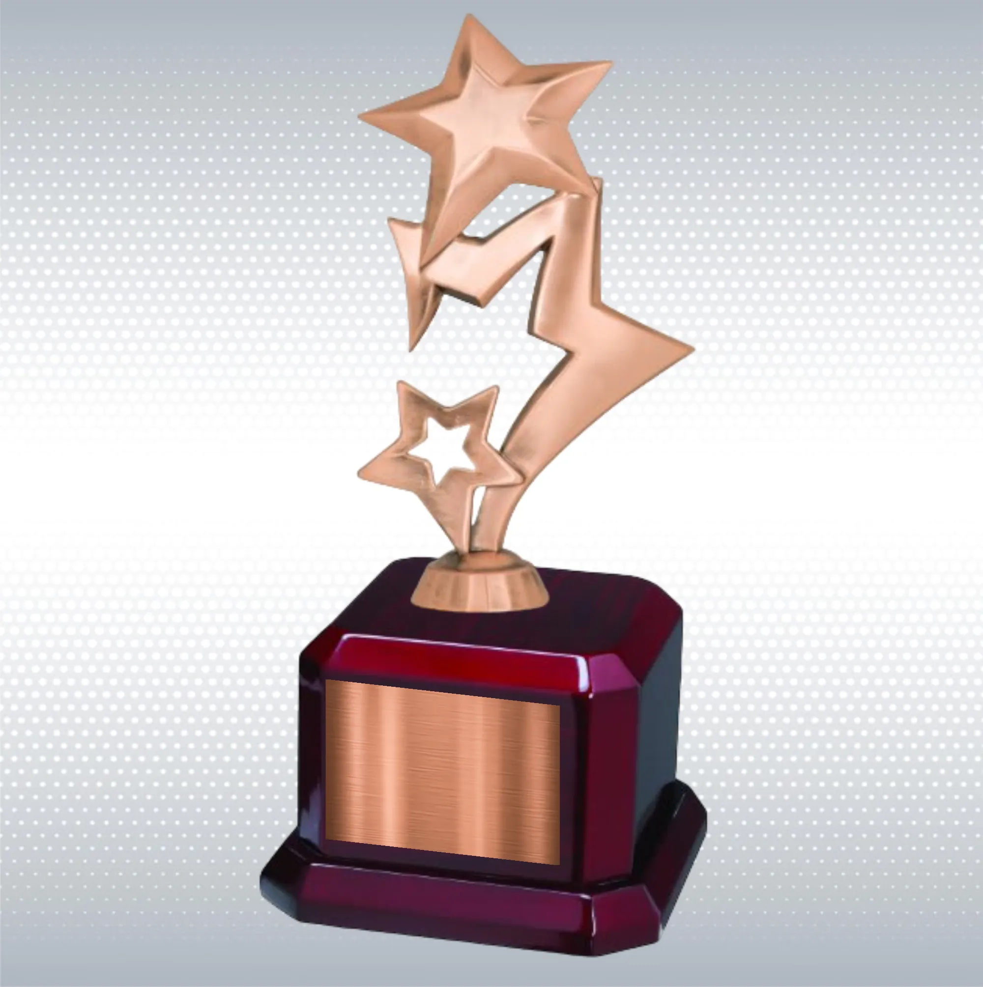 9 1/2" Star Trophy Award on Rosewood Royal Piano Finish Base 2