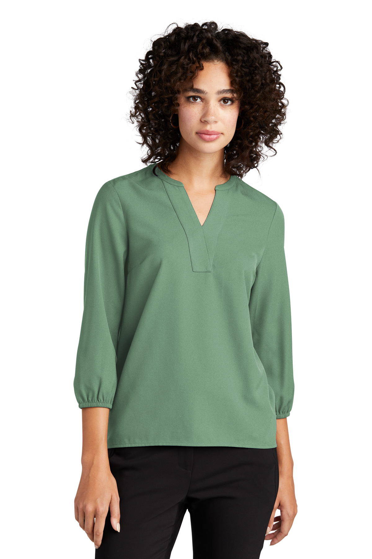 Mercer+Mettle Women's Stretch Crepe 3/4-Sleeve Blouse MM2011 43