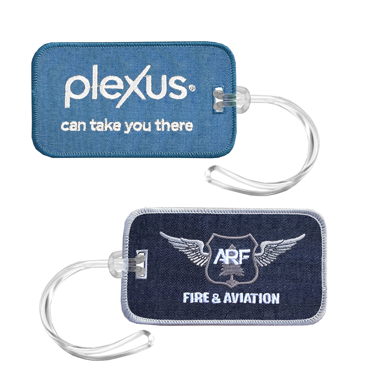 Embroidered Denim Luggage Tag 2