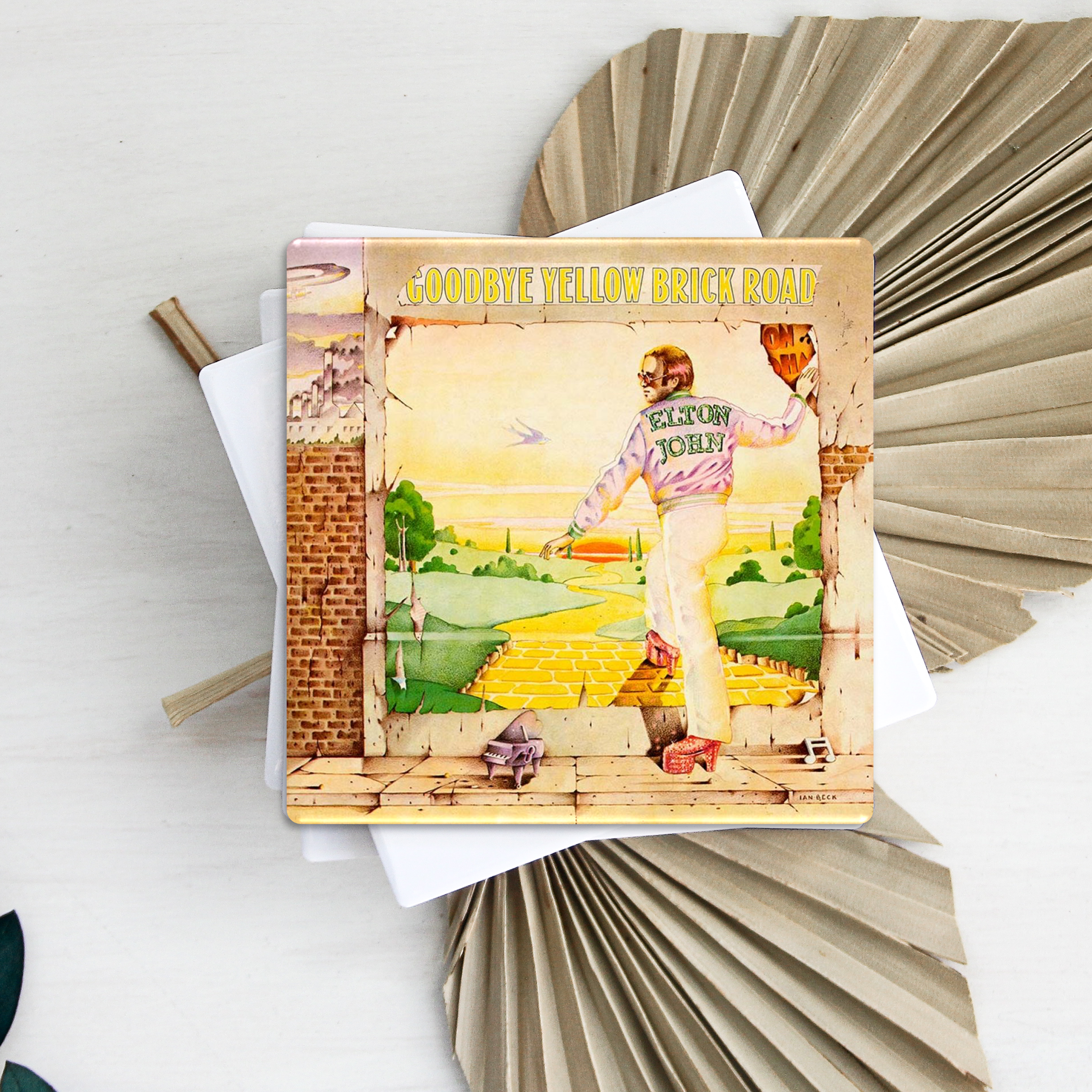 Square Coaster Semi-Gloss White Ceramic 15