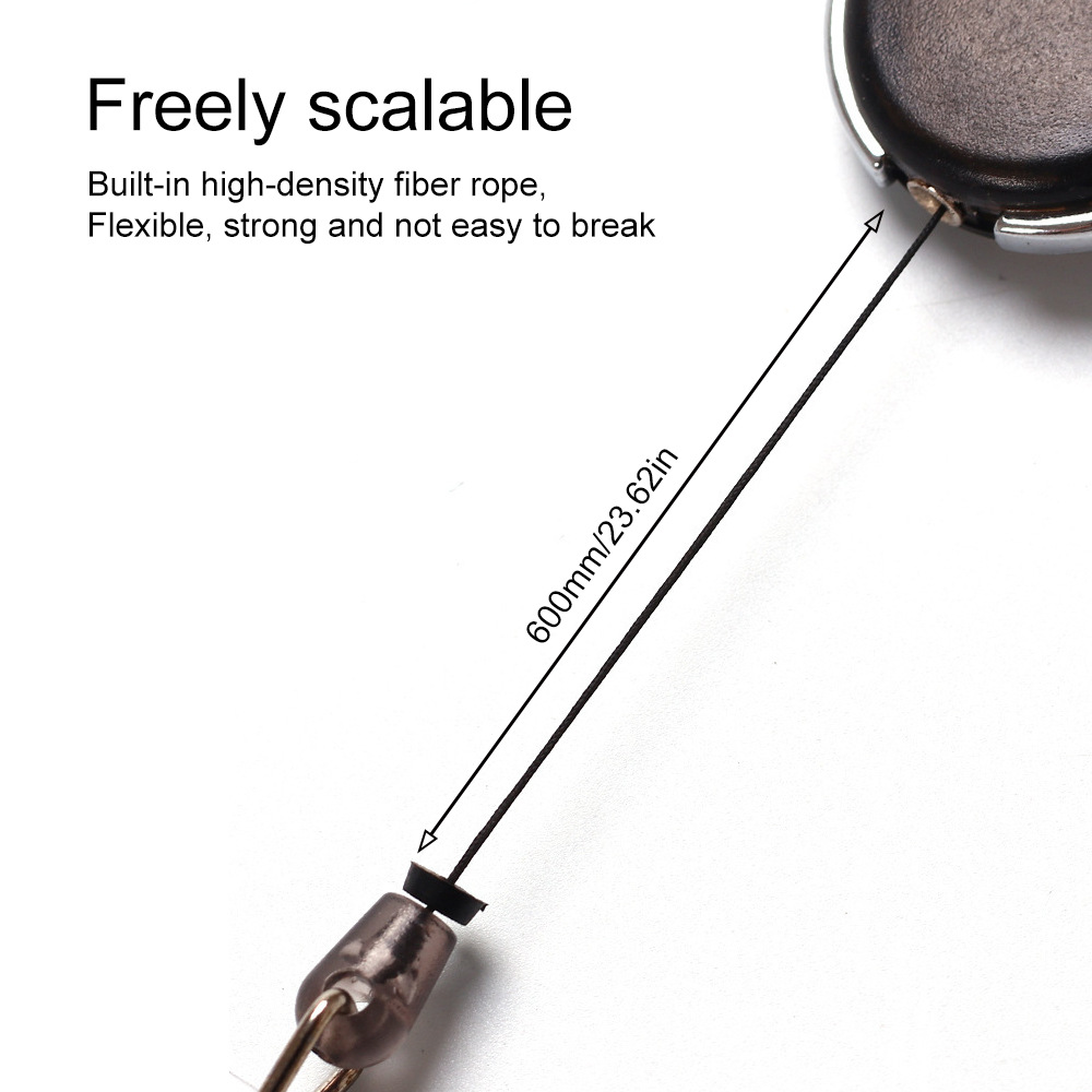 Both Side Flat Transparent Oval Carabiner Badge Reel 6