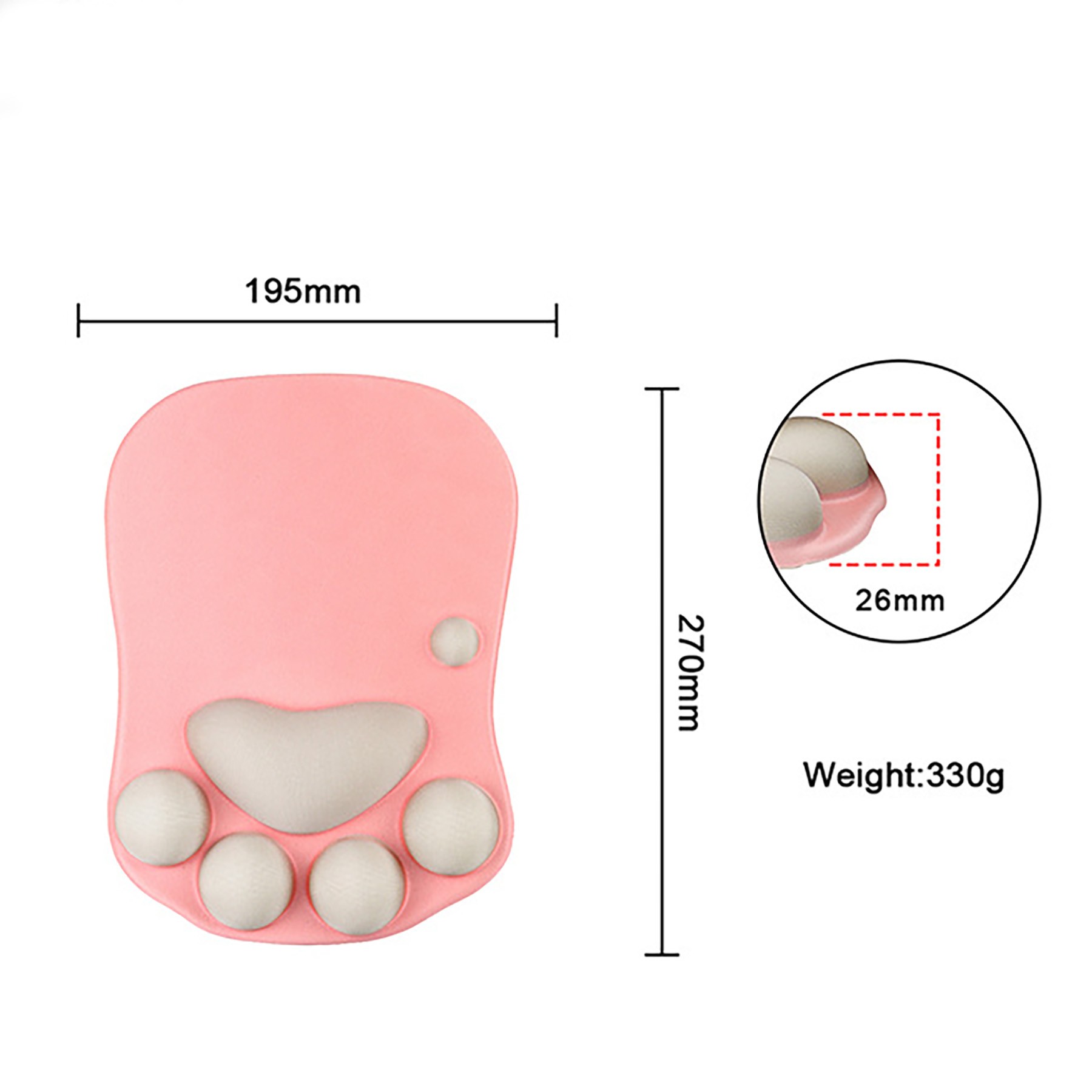 Cat Paw Mouse Pad With Wrist Support 18