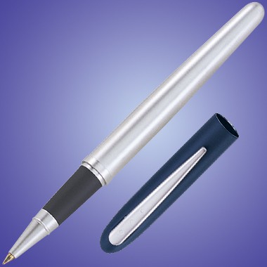 ROLLERBALL PEN W/ BLUE CAP & SILVER BARREL 1