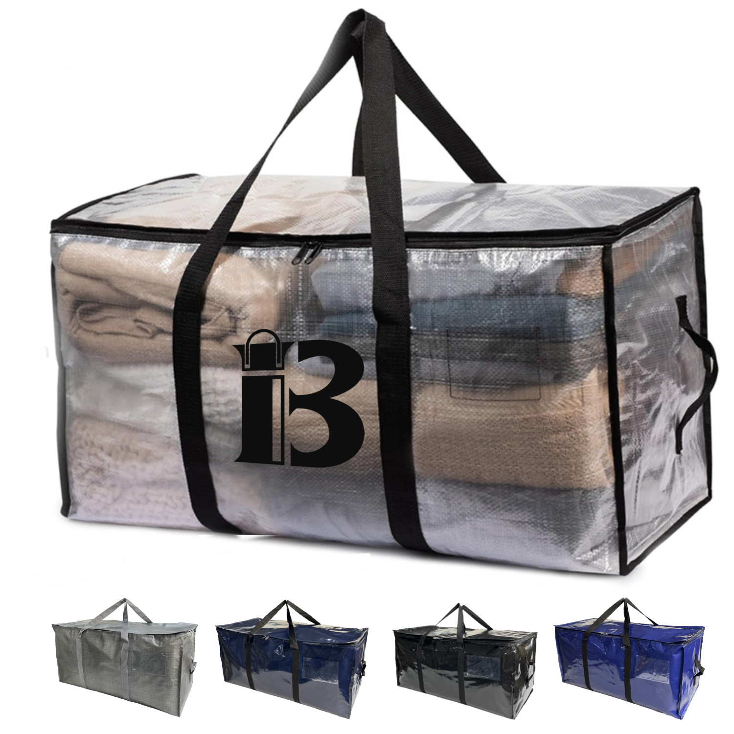 Heavy Duty PP Plastic Large Moving Storage Bag w/ Zipper 6