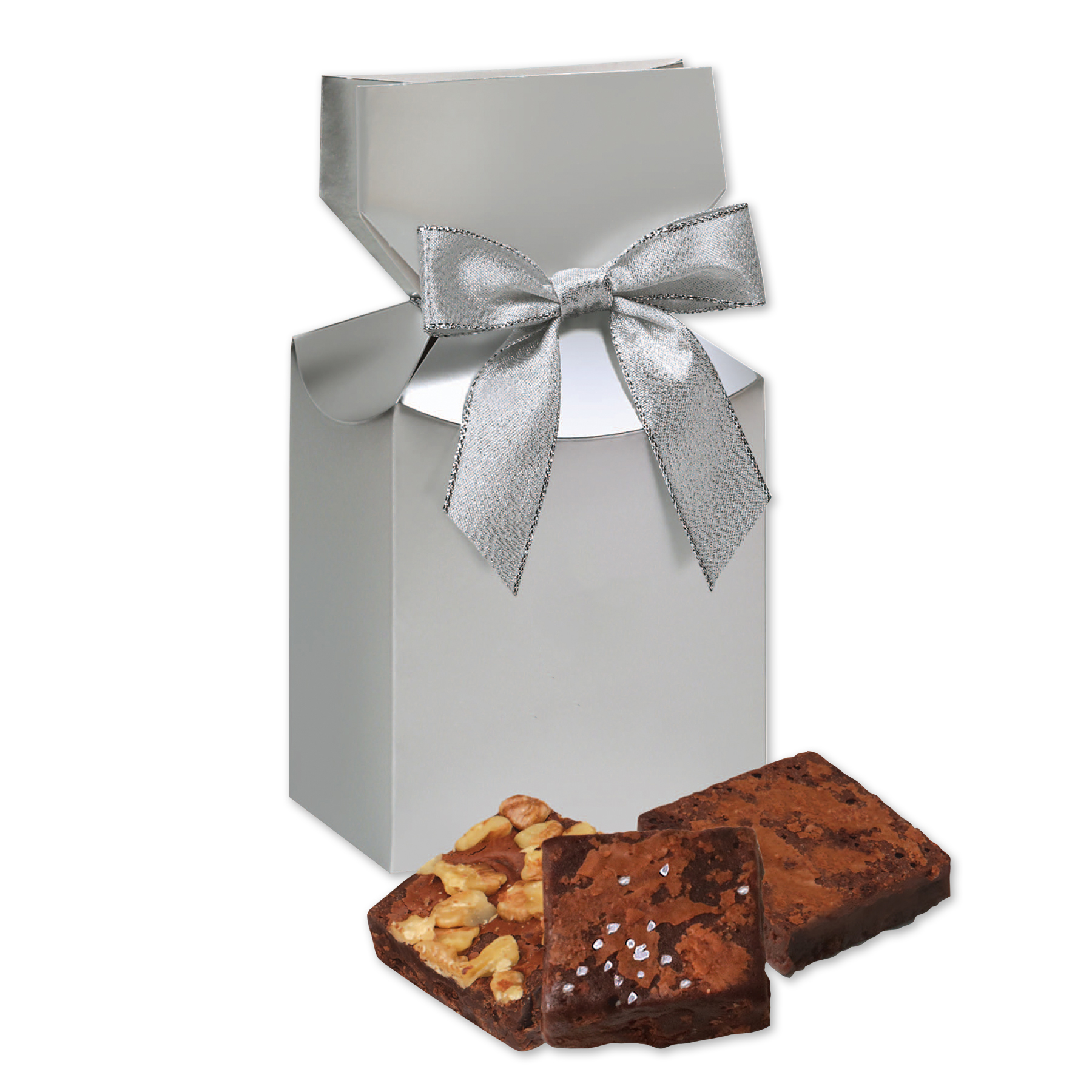 Gourmet Brownies in Silver Premium Delights Gift Box 3
