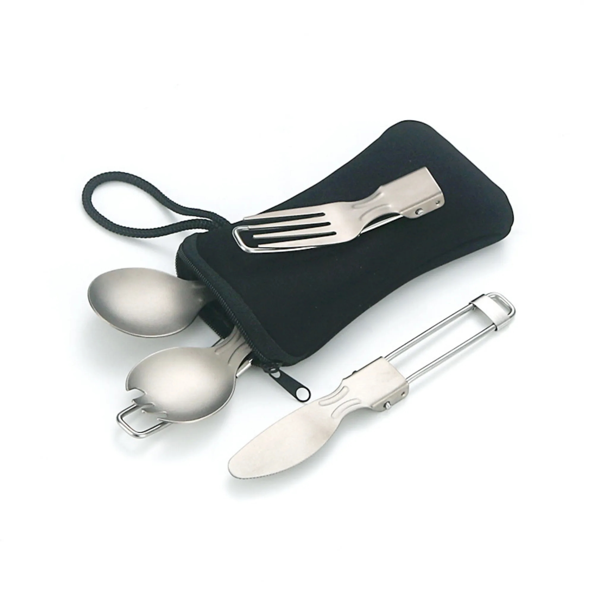 Titanium Stainless Camping Cutlery Set 5
