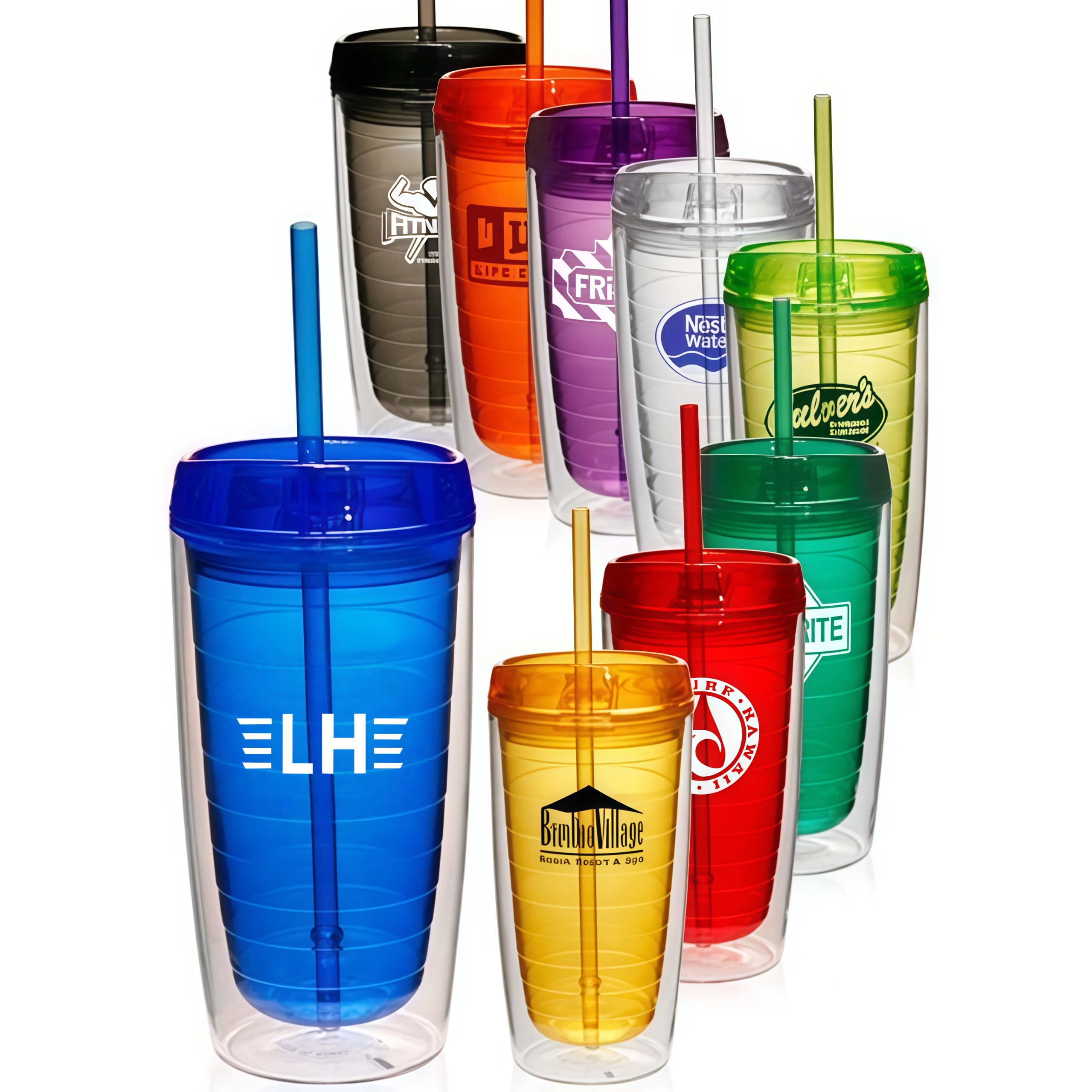 16 oz. Double Wall Acrylic Tumblers With Straw 2