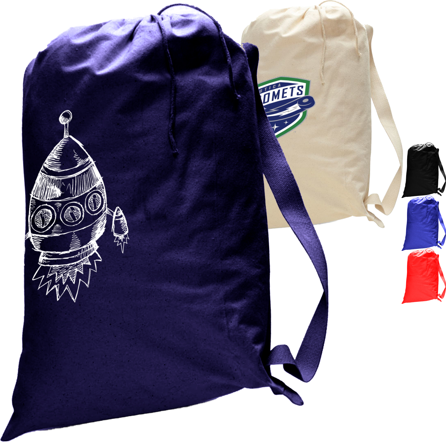 Large Cotton Canvas Drawstring Heavy Duty Bag USA Decorated (22" x 23") 5
