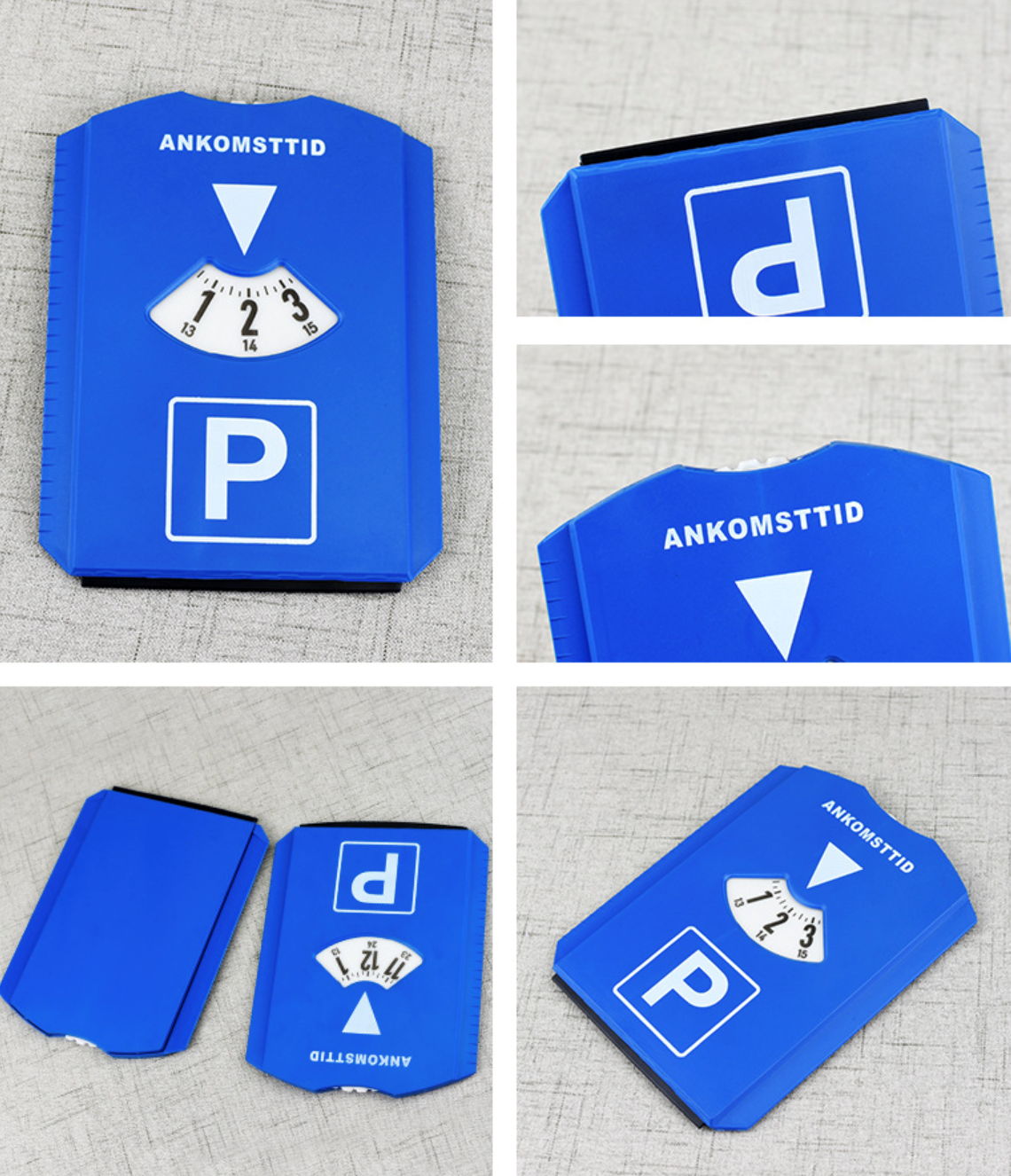 Parking time card with ice scraper 4