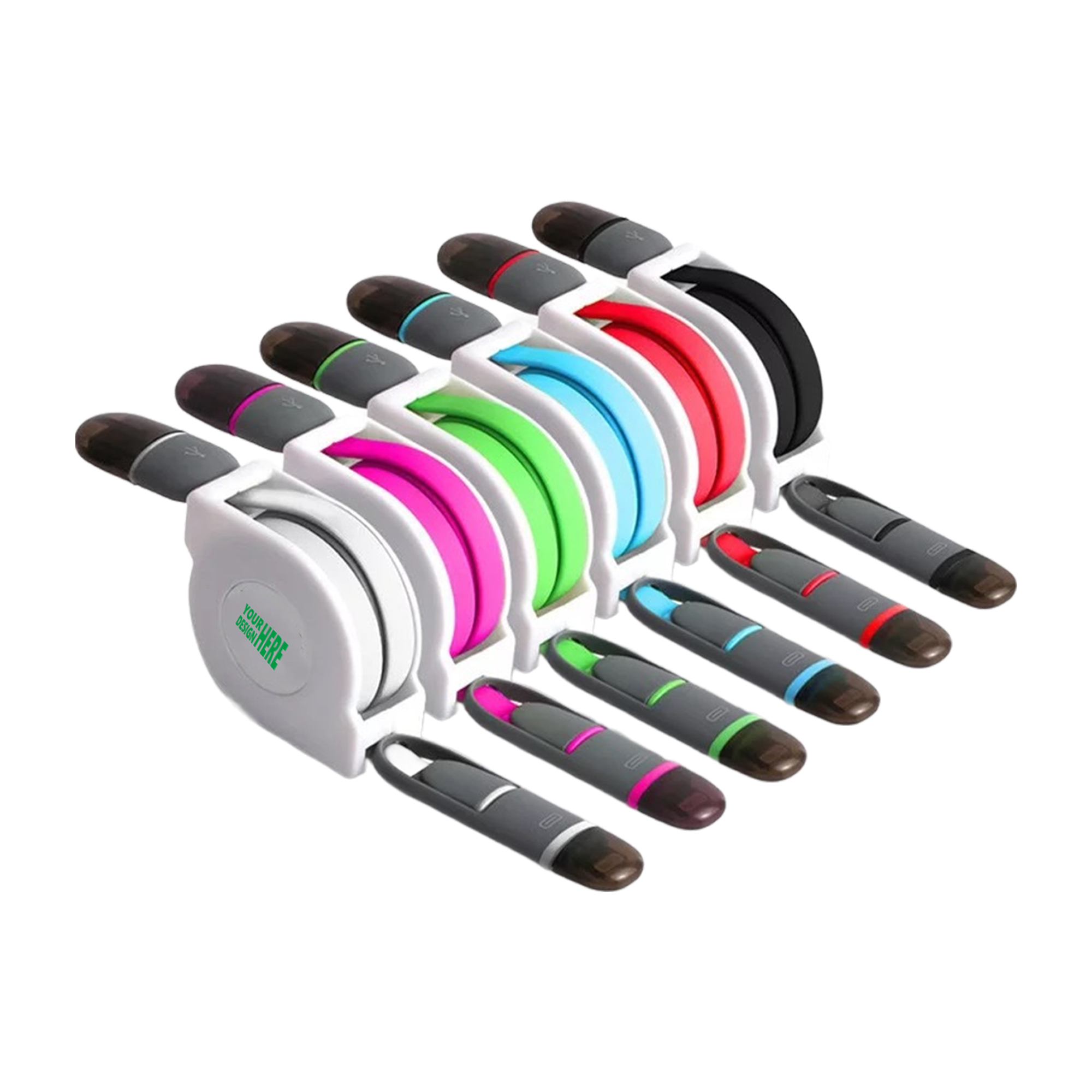 MOQ 50 Retractable USB Cable 2-in-1 Data Charger for Android phone 2
