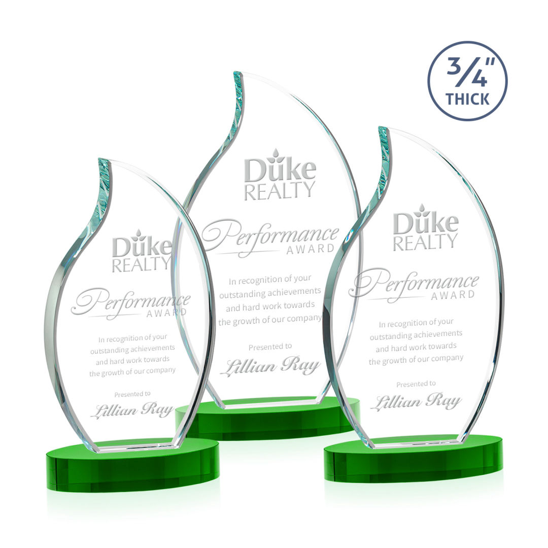 Croydon Flame Award on Alberton Base - Green