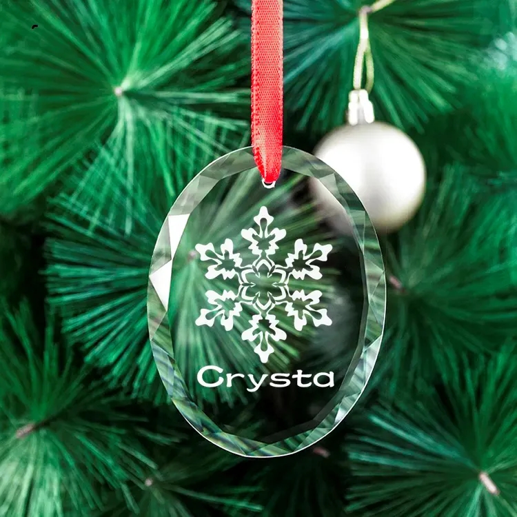 Horizontal Oval Crystal Ornament 4
