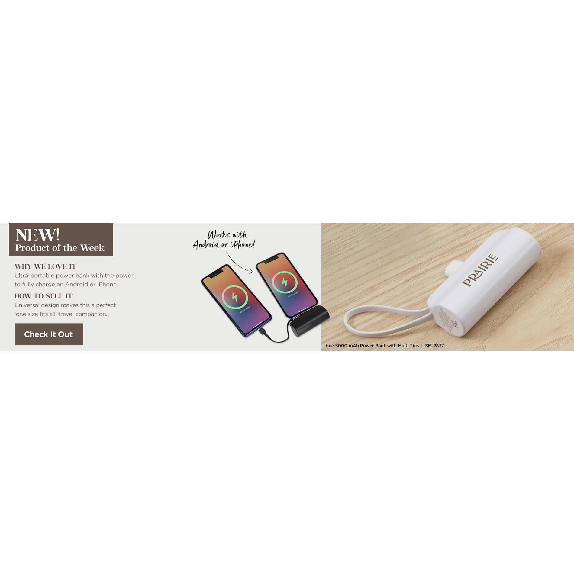 Hue 5000 mAh Power Bank with Multi Tips 90